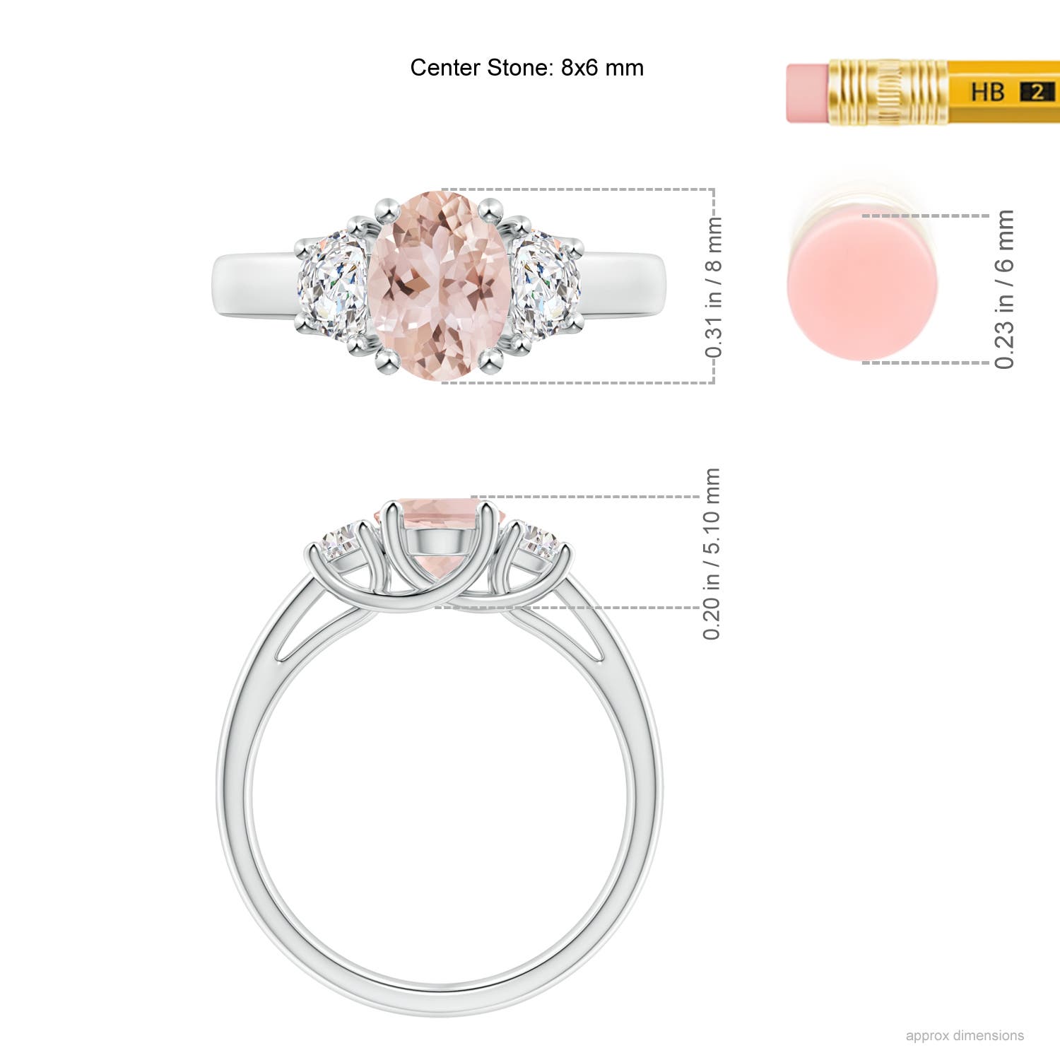 AAA - Morganite / 1.42 CT / 14 KT White Gold