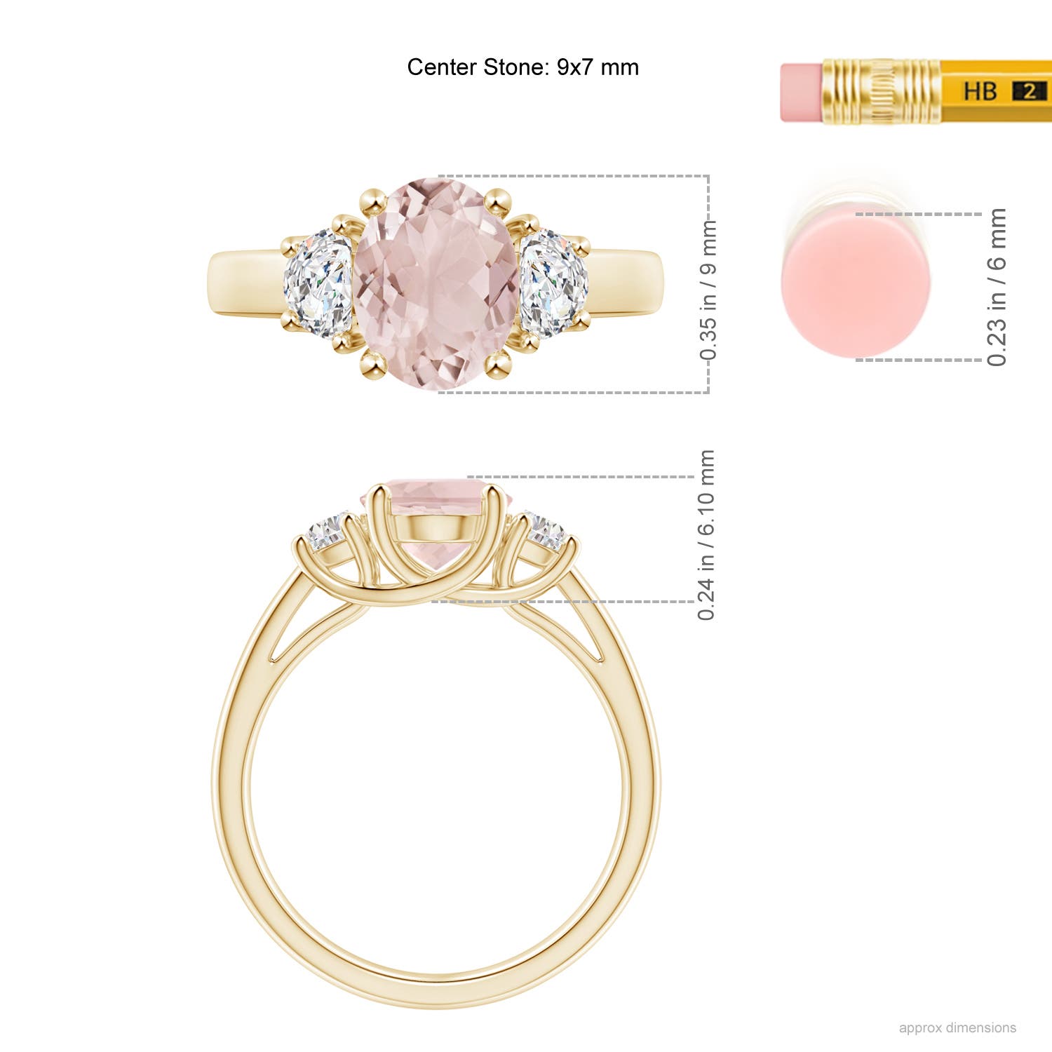 A - Morganite / 1.97 CT / 14 KT Yellow Gold