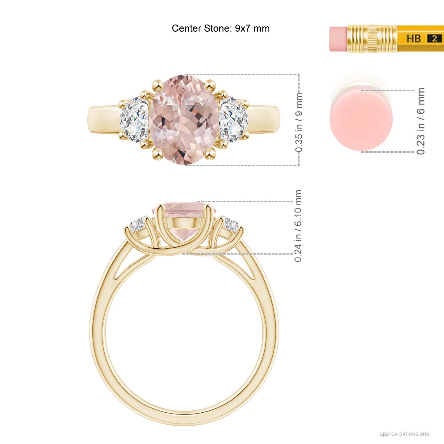 AA - Morganite / 1.97 CT / 14 KT Yellow Gold