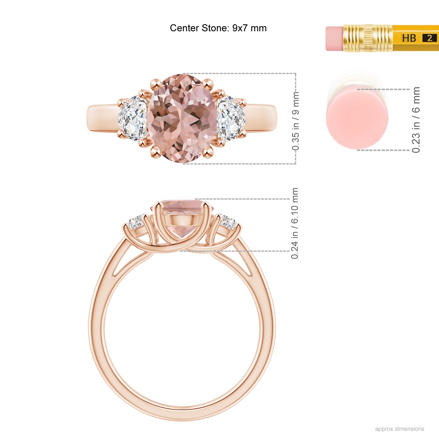 AAAA - Morganite / 1.97 CT / 14 KT Rose Gold