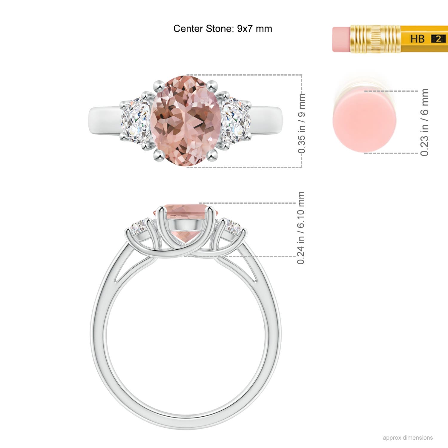 AAAA - Morganite / 1.97 CT / 14 KT White Gold