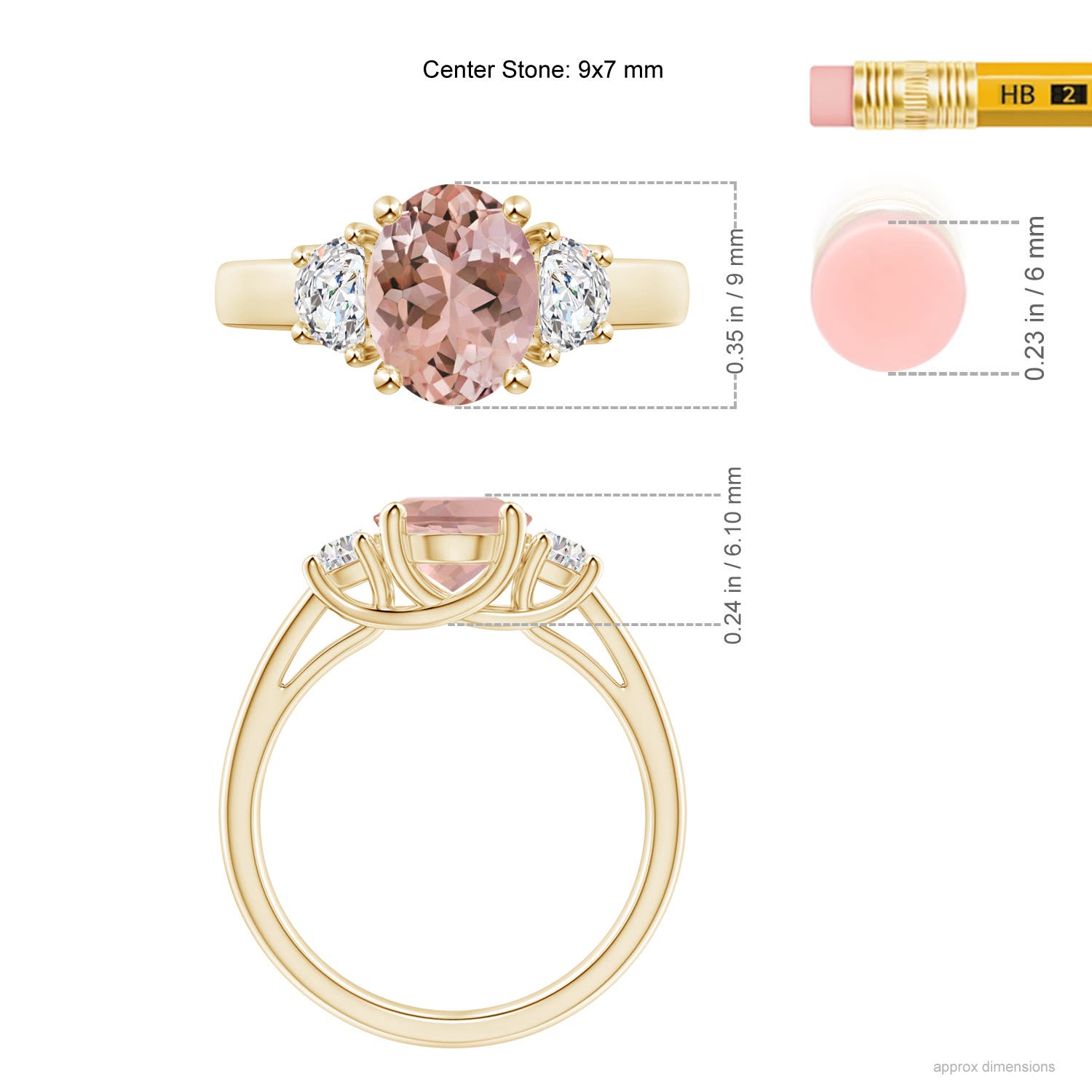 AAAA - Morganite / 1.97 CT / 14 KT Yellow Gold