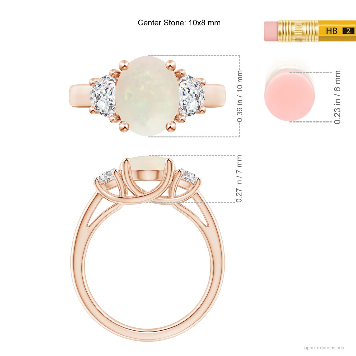 A - Opal / 1.77 CT / 14 KT Rose Gold