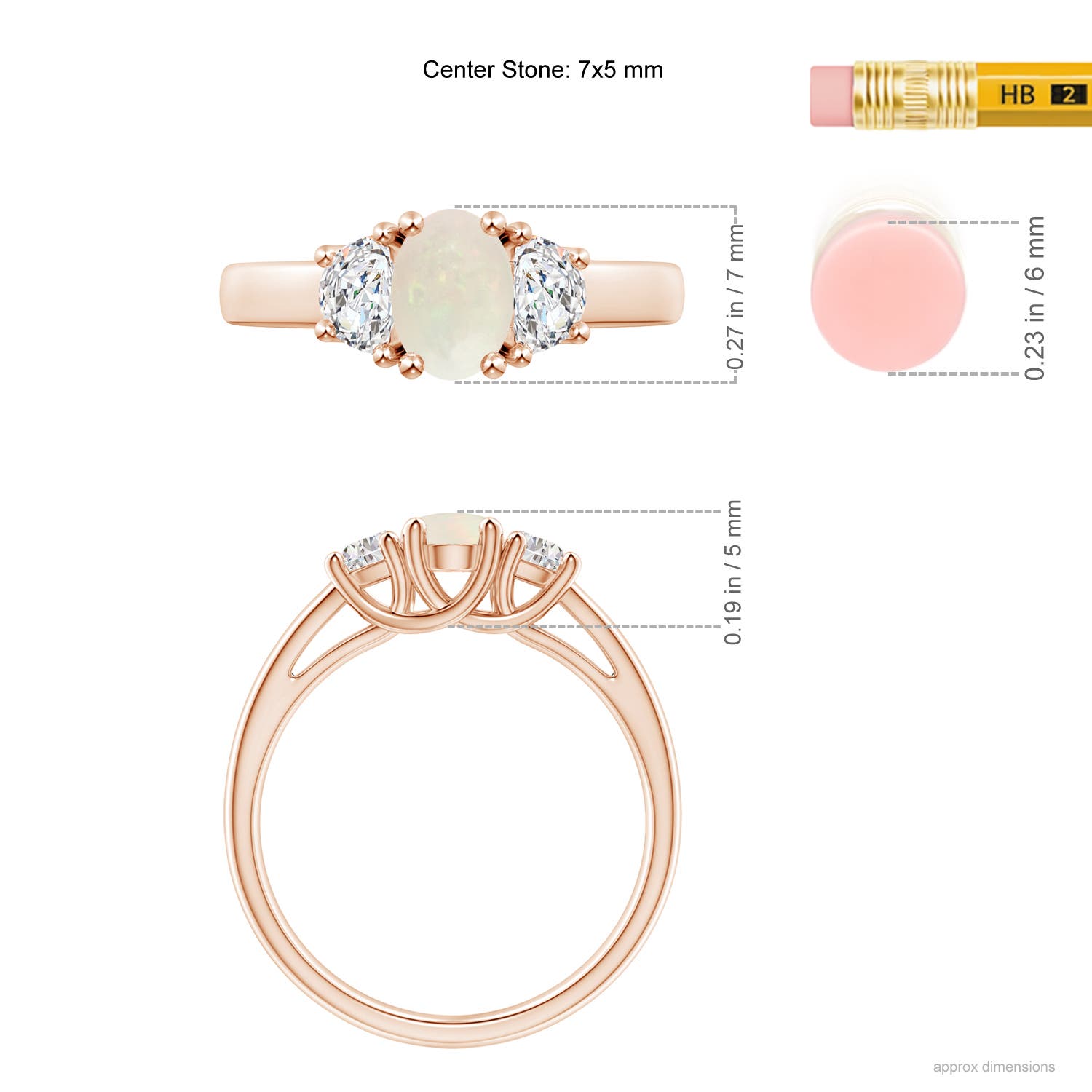 A - Opal / 0.77 CT / 14 KT Rose Gold