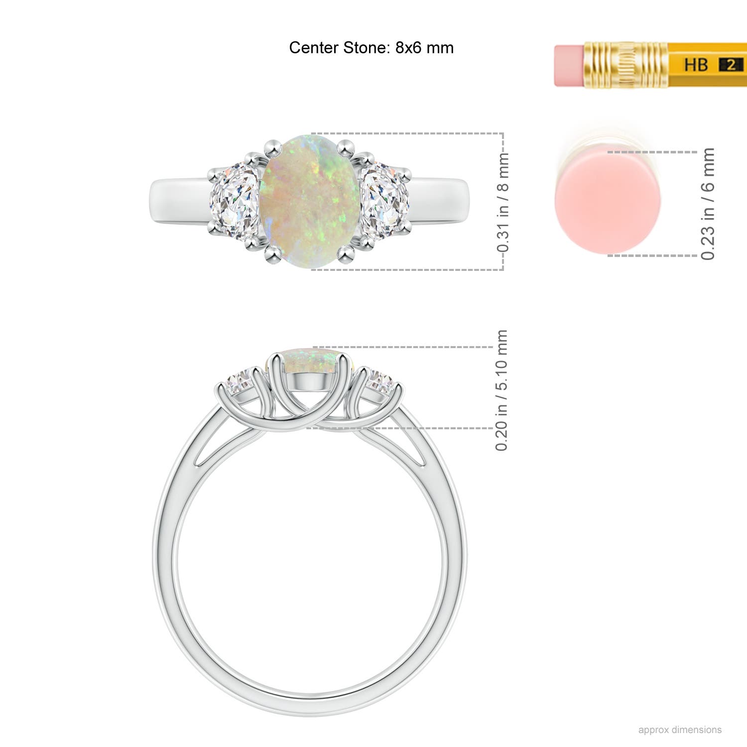 AAA - Opal / 1.12 CT / 14 KT White Gold