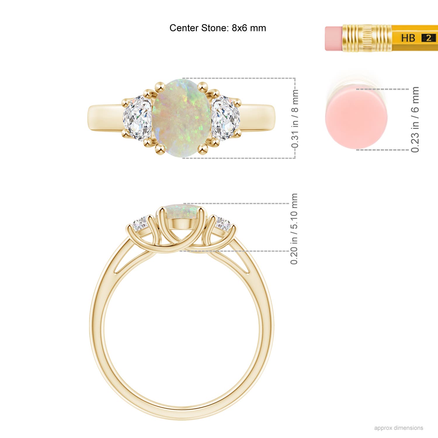 AAA - Opal / 1.12 CT / 14 KT Yellow Gold