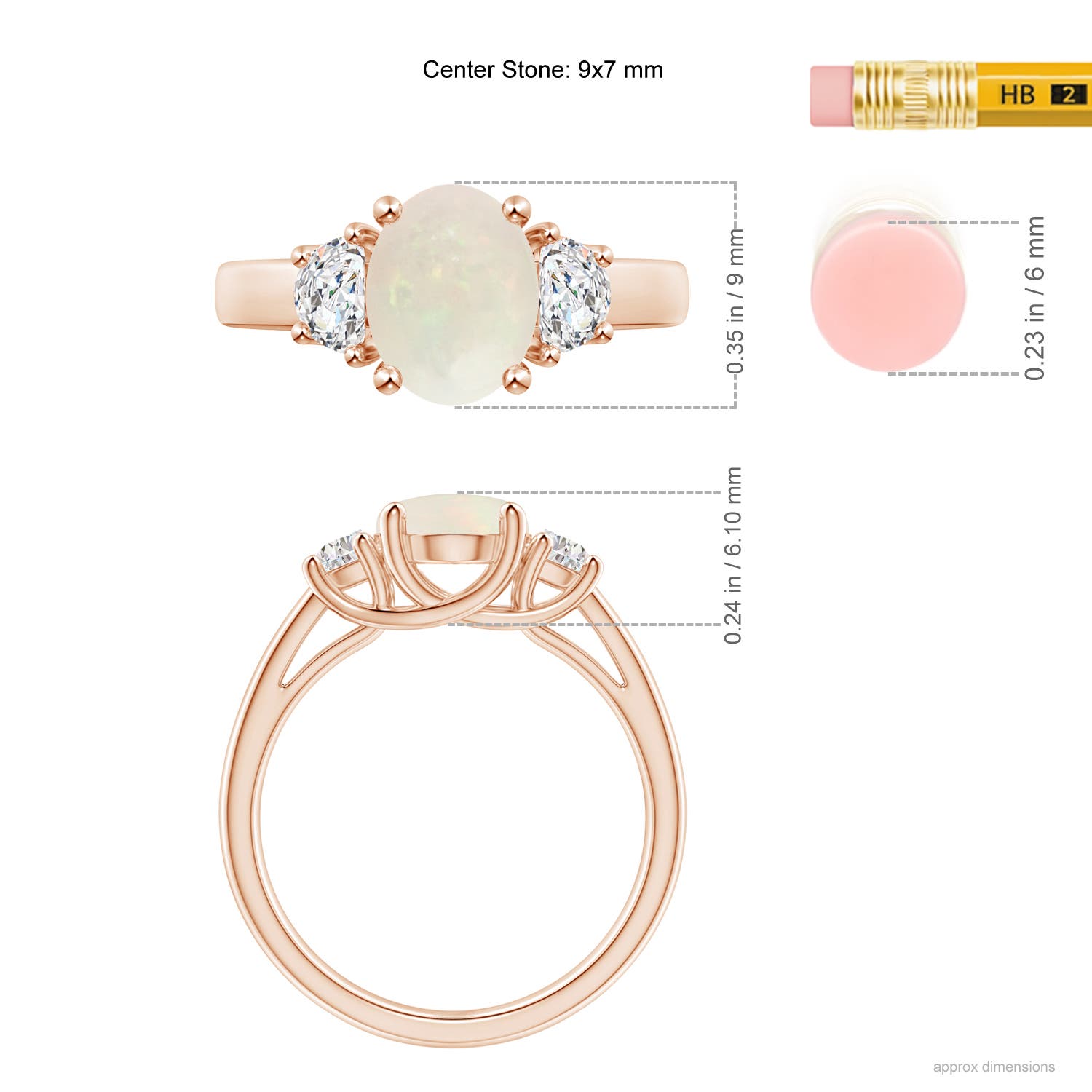 A - Opal / 1.42 CT / 14 KT Rose Gold