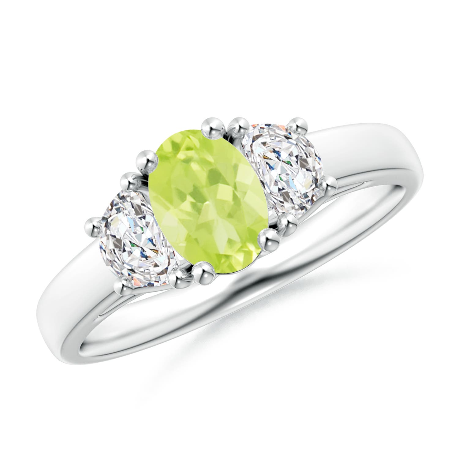 A - Peridot / 1.17 CT / 14 KT White Gold