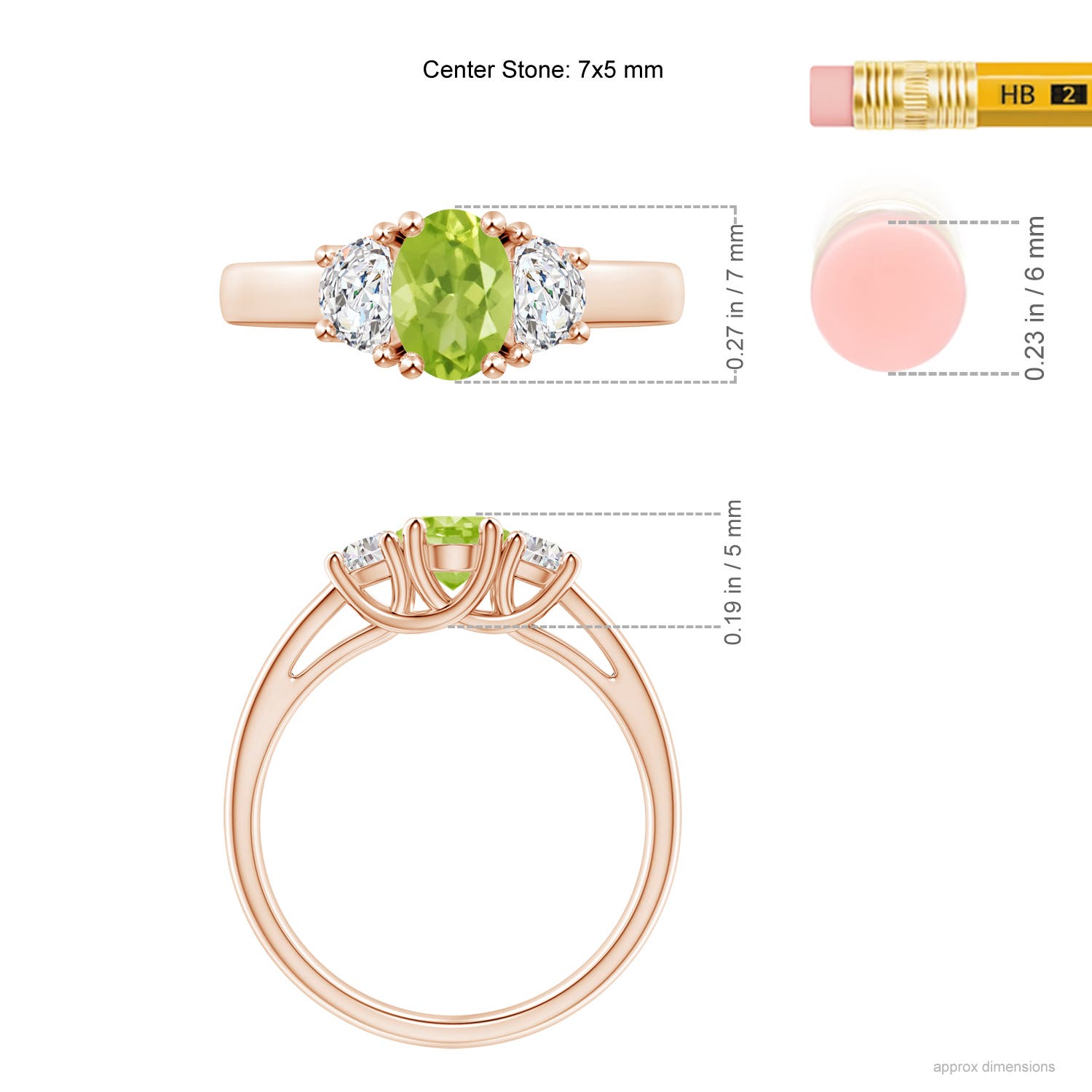 AA - Peridot / 1.17 CT / 14 KT Rose Gold