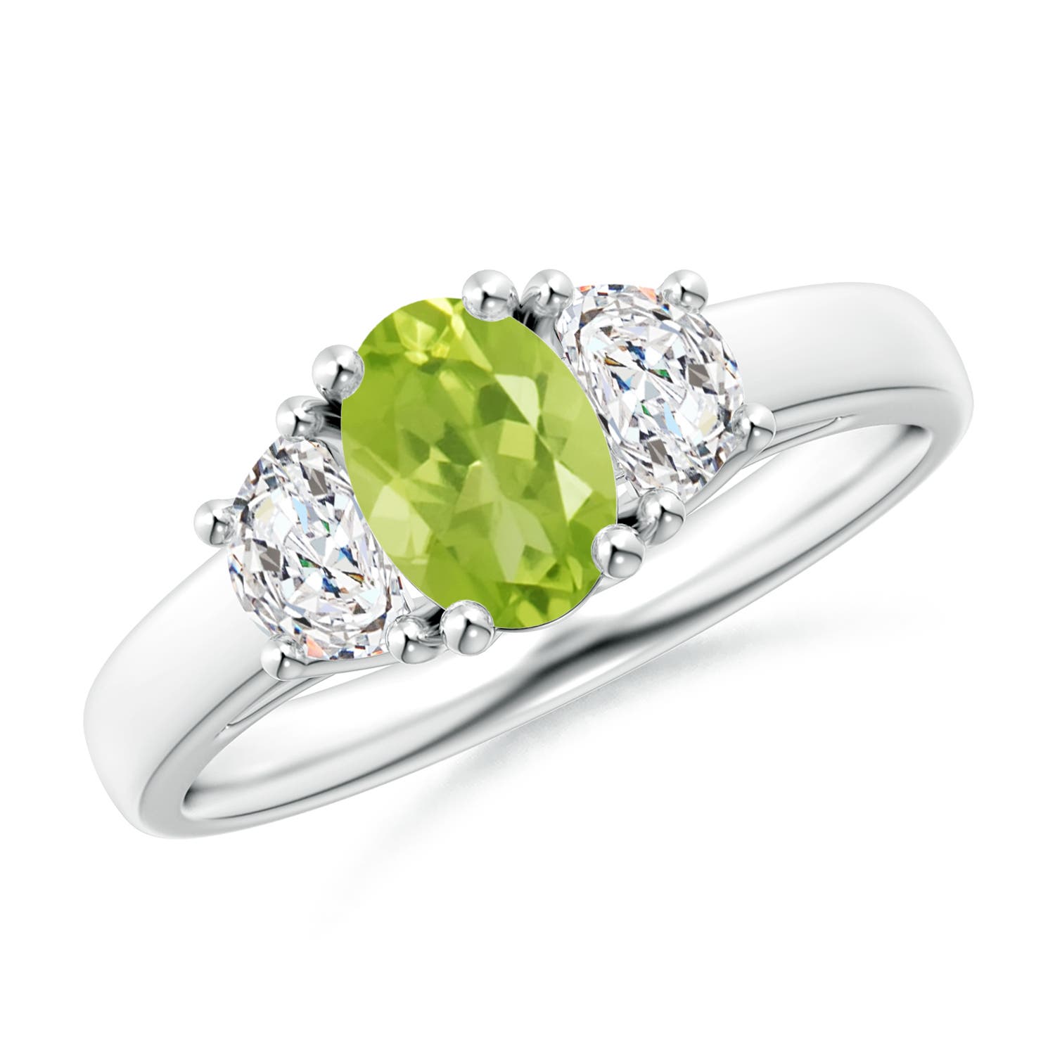 AA - Peridot / 1.17 CT / 14 KT White Gold