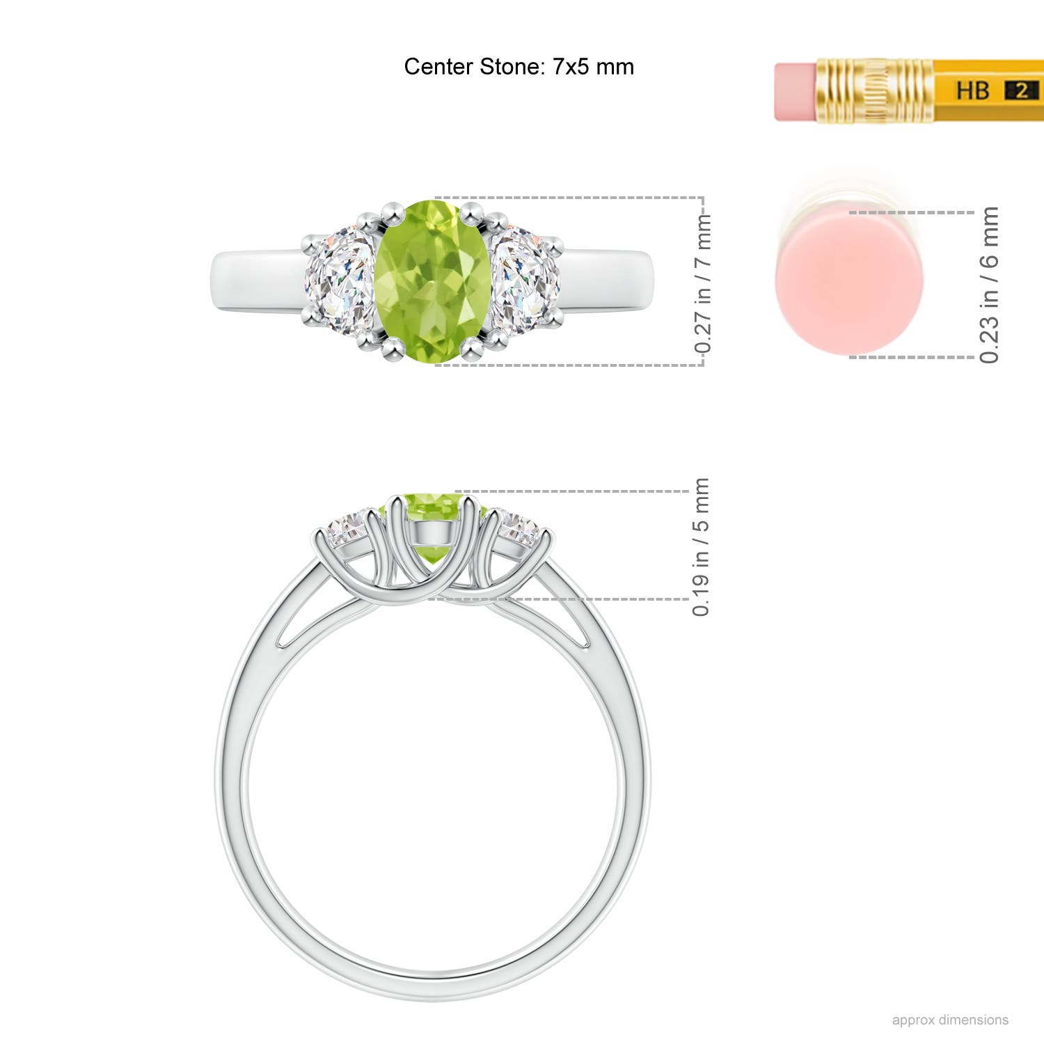 AA - Peridot / 1.17 CT / 14 KT White Gold