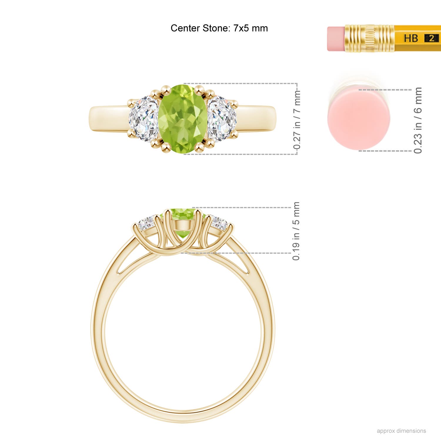 AA - Peridot / 1.17 CT / 14 KT Yellow Gold