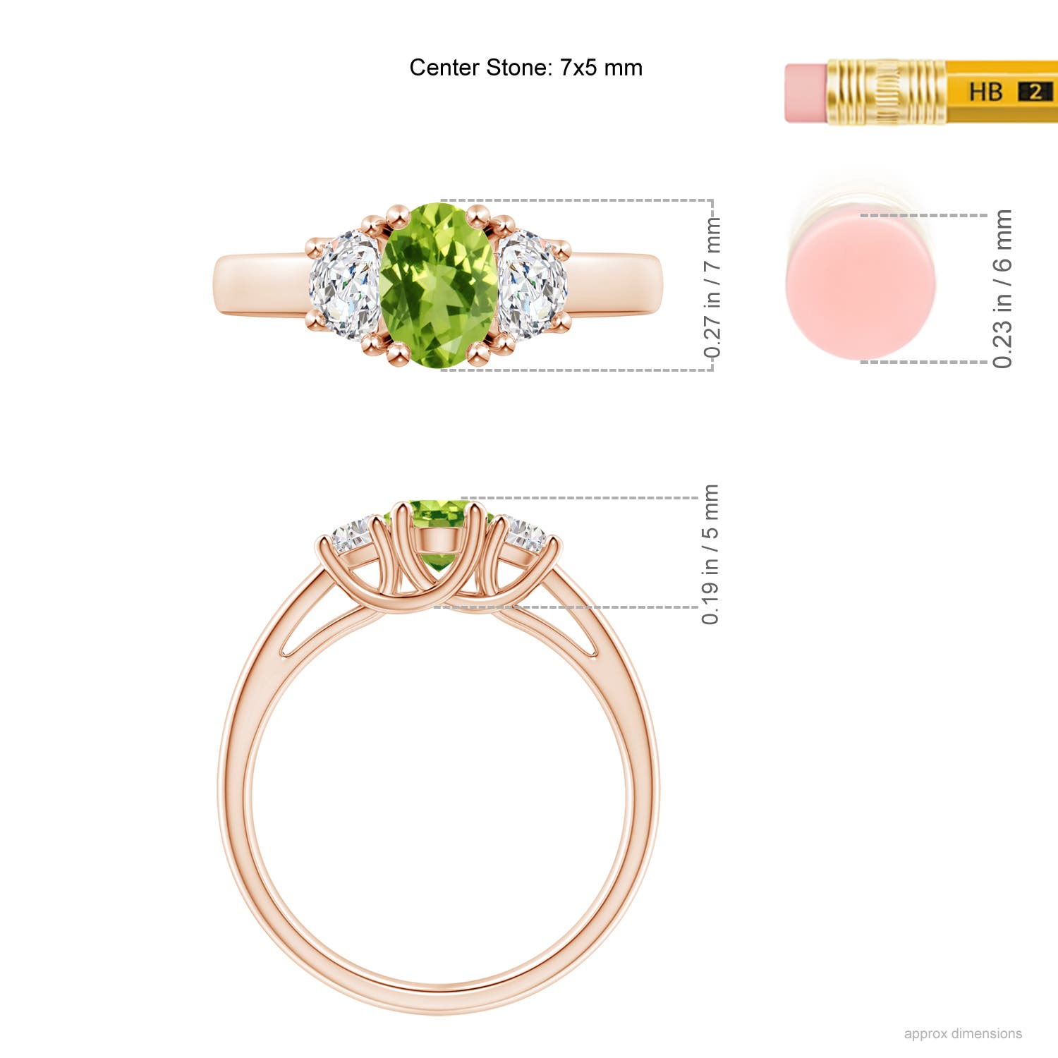 AAA - Peridot / 1.17 CT / 14 KT Rose Gold