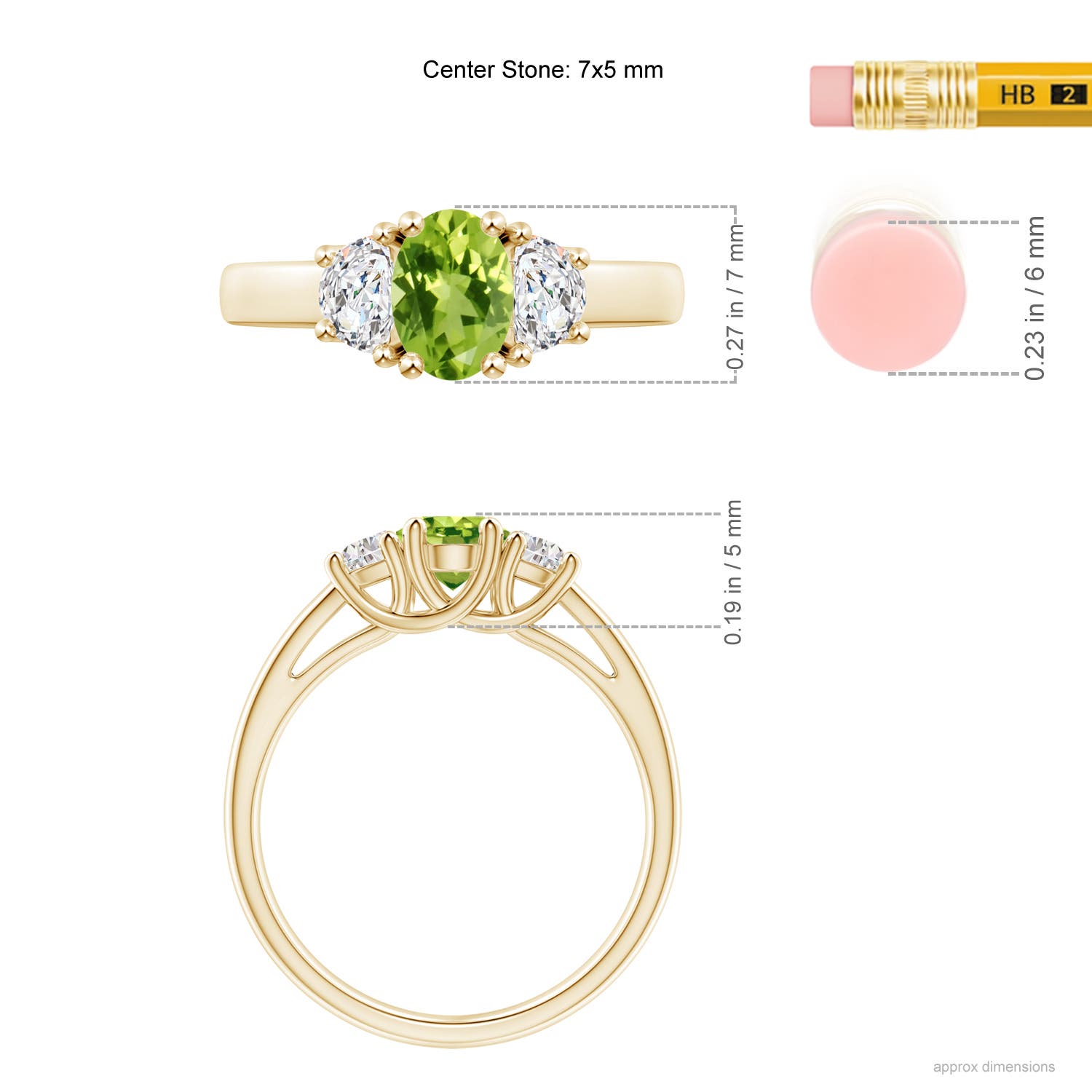 AAA - Peridot / 1.17 CT / 14 KT Yellow Gold