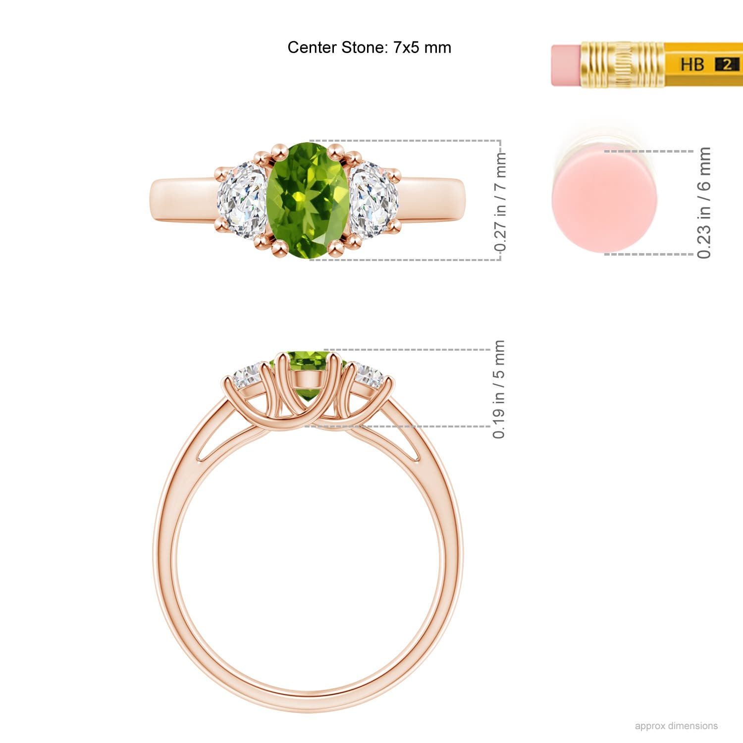 AAAA - Peridot / 1.17 CT / 14 KT Rose Gold