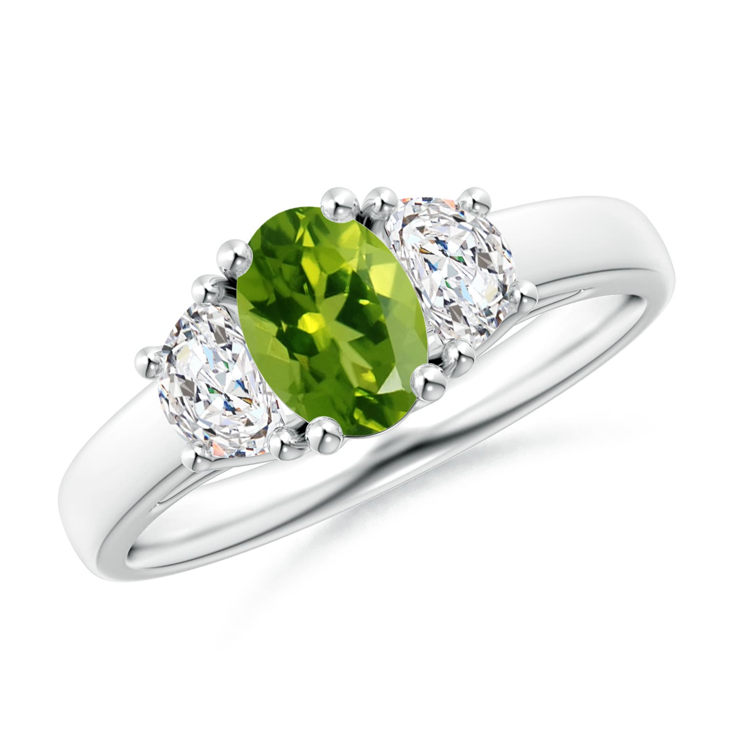 AAAA - Peridot / 1.17 CT / 14 KT White Gold