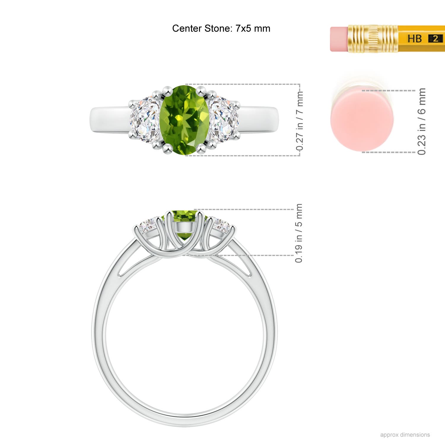 AAAA - Peridot / 1.17 CT / 14 KT White Gold