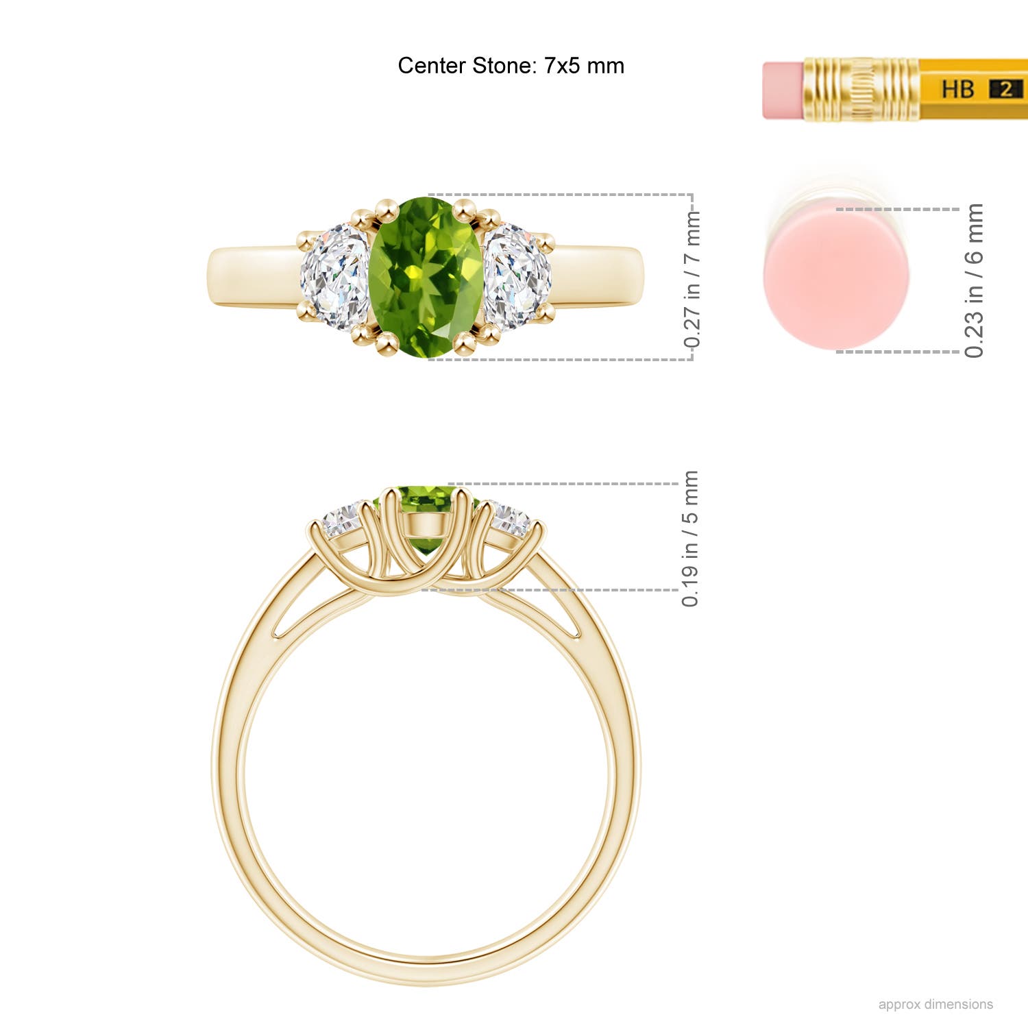 AAAA - Peridot / 1.17 CT / 14 KT Yellow Gold