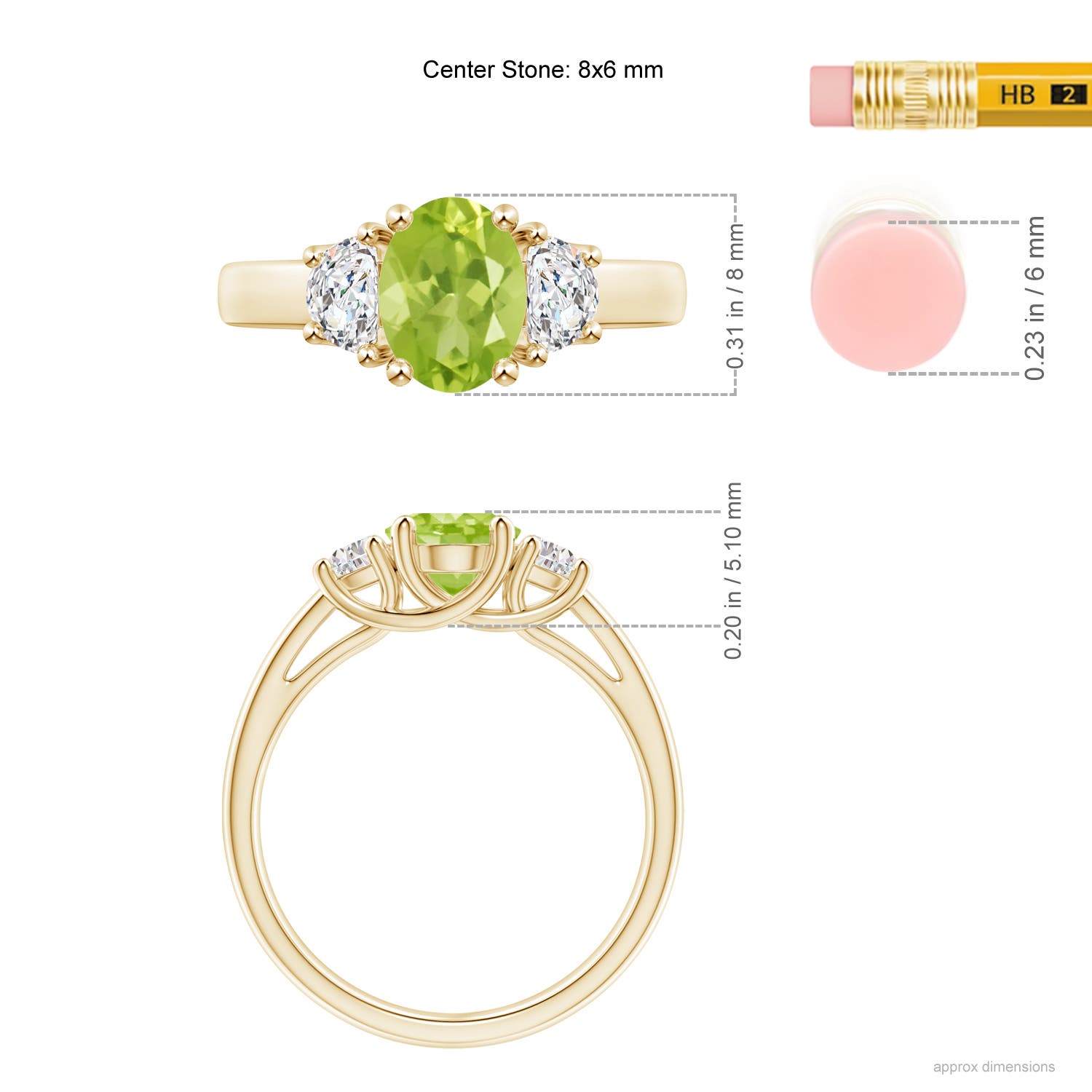 AA - Peridot / 1.67 CT / 14 KT Yellow Gold