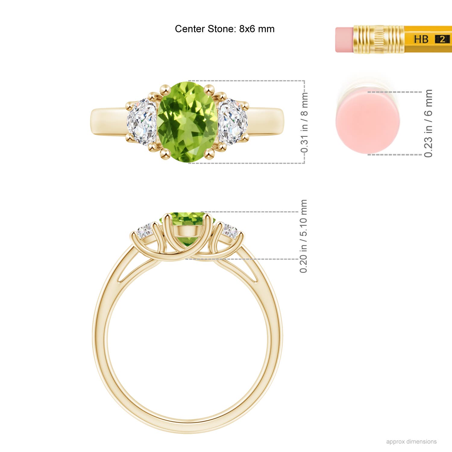 AAA - Peridot / 1.67 CT / 14 KT Yellow Gold