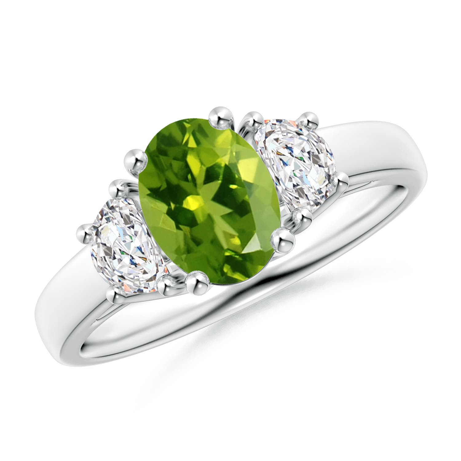 AAAA - Peridot / 1.67 CT / 14 KT White Gold