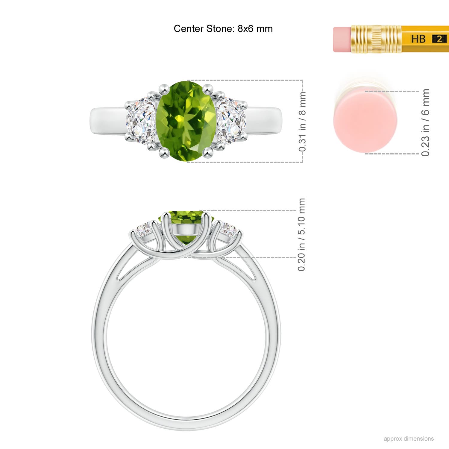 AAAA - Peridot / 1.67 CT / 14 KT White Gold