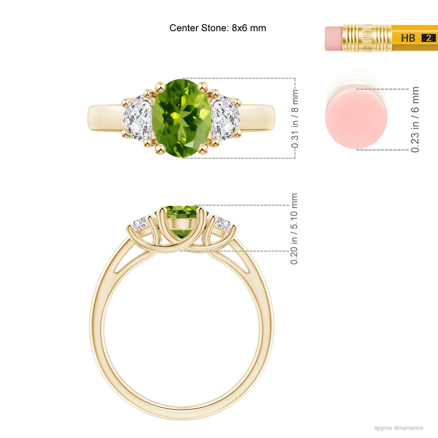 AAAA - Peridot / 1.67 CT / 14 KT Yellow Gold