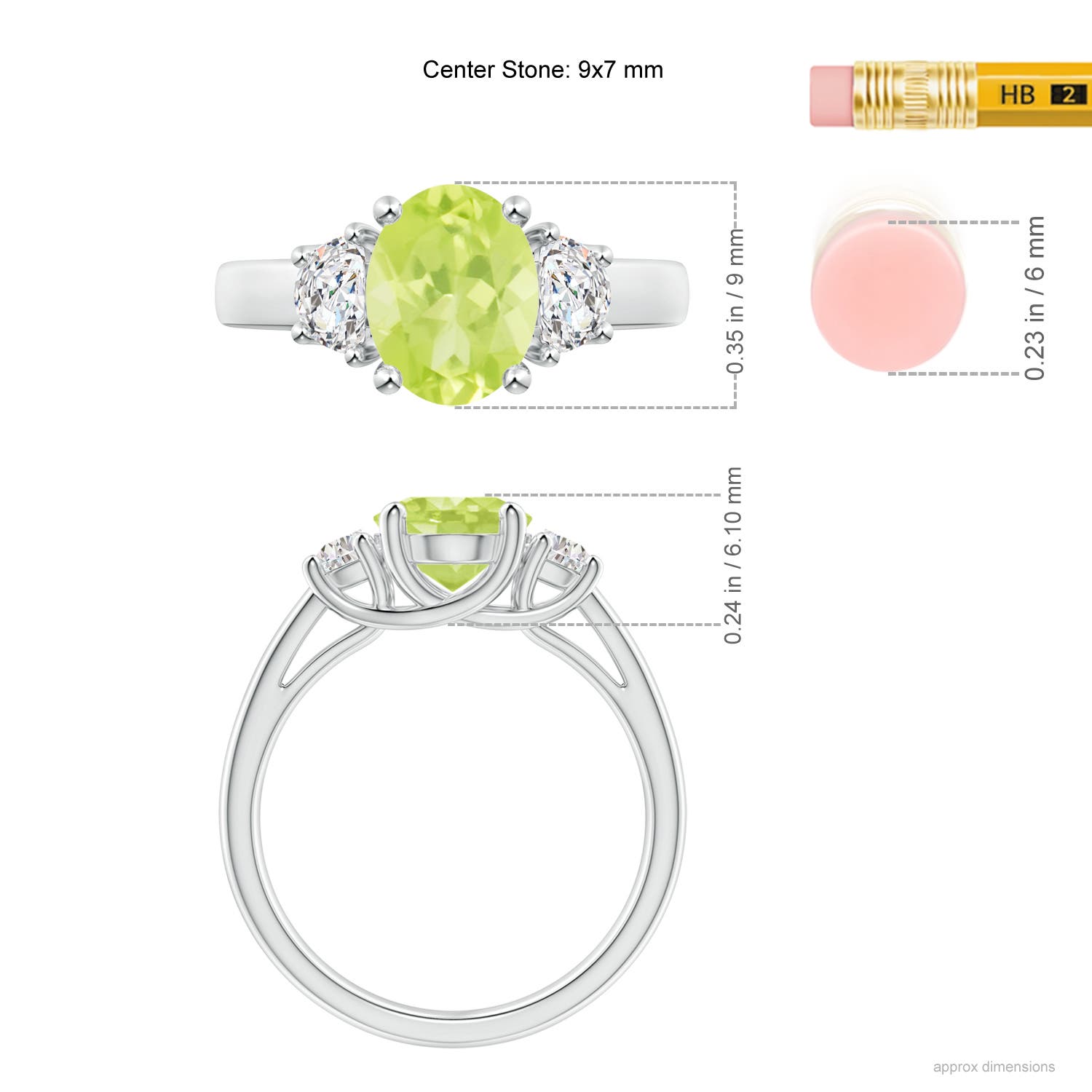 A - Peridot / 2.22 CT / 14 KT White Gold