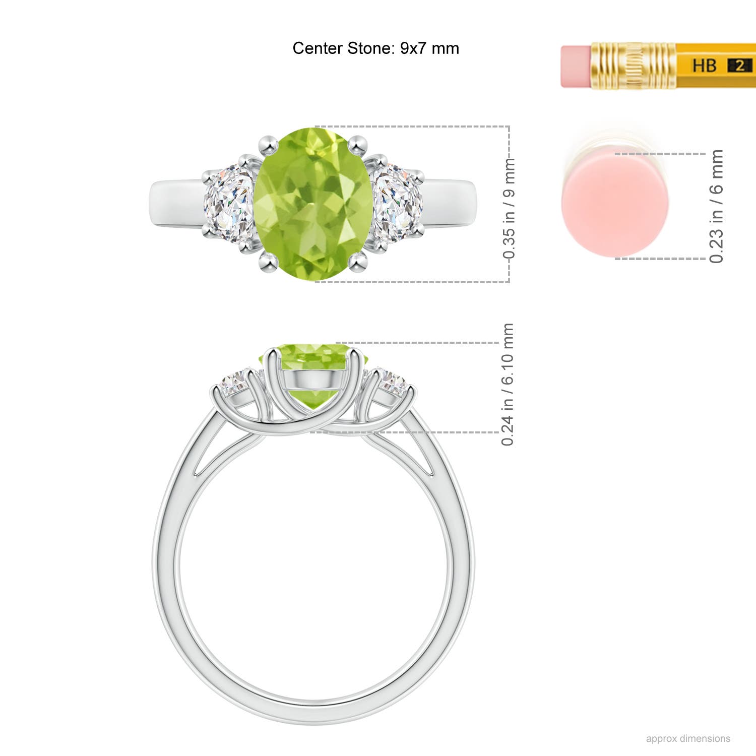 AA - Peridot / 2.22 CT / 14 KT White Gold