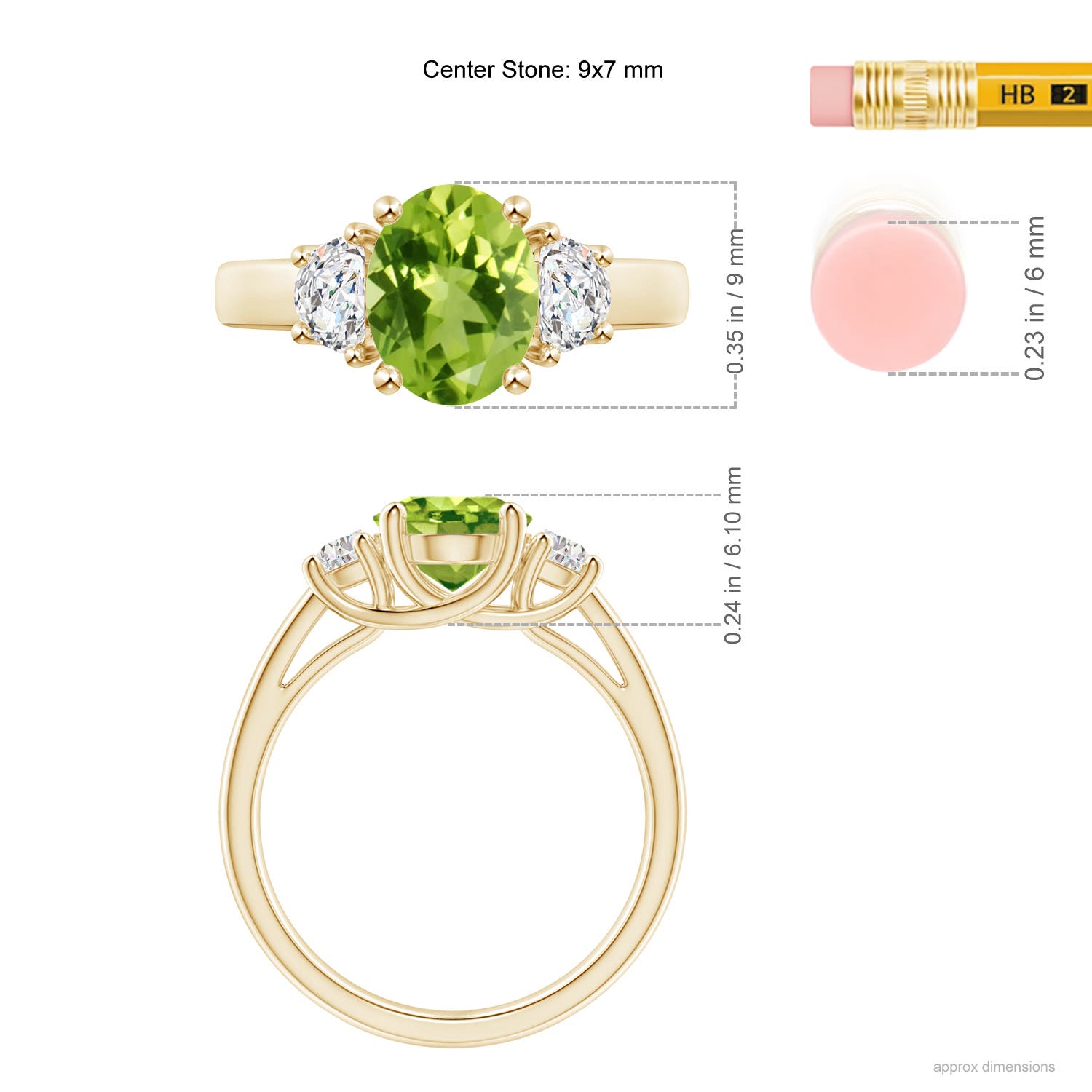 AAA - Peridot / 2.22 CT / 14 KT Yellow Gold