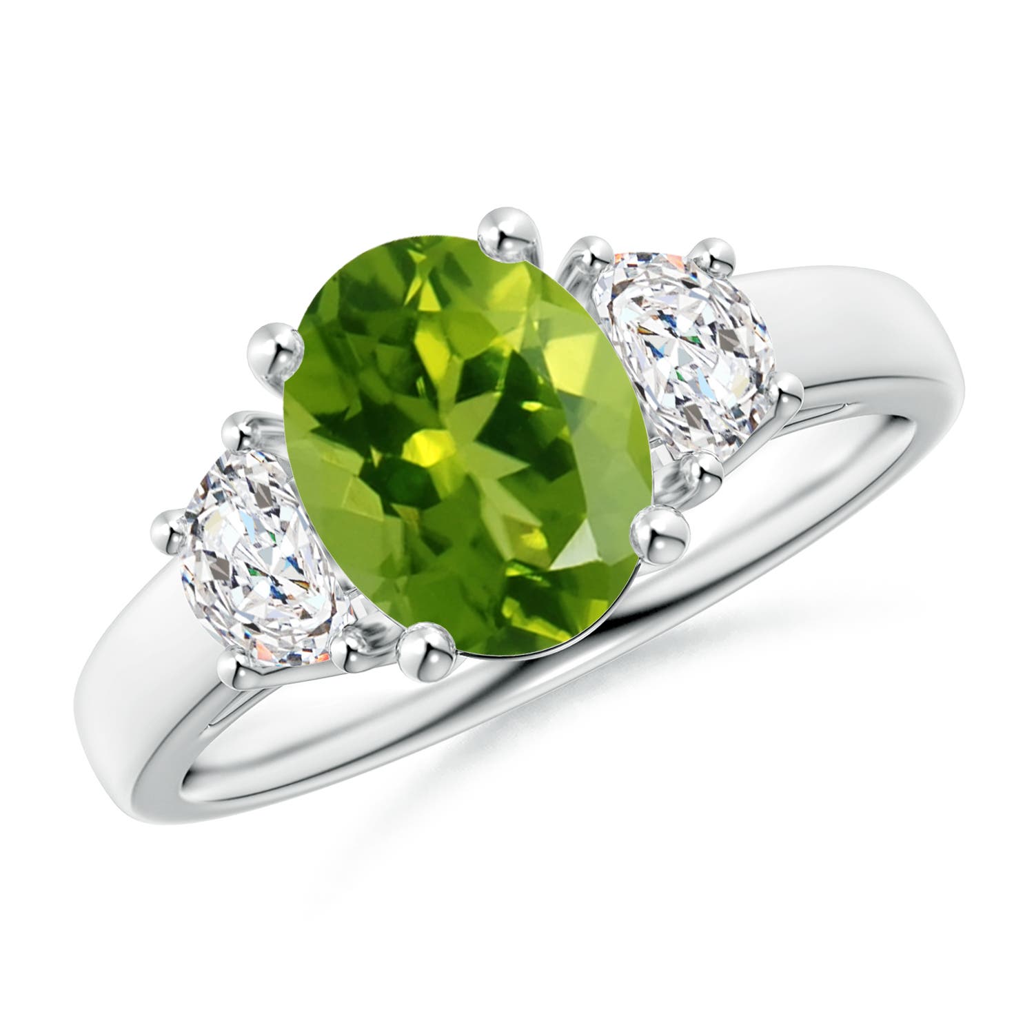 AAAA - Peridot / 2.22 CT / 14 KT White Gold