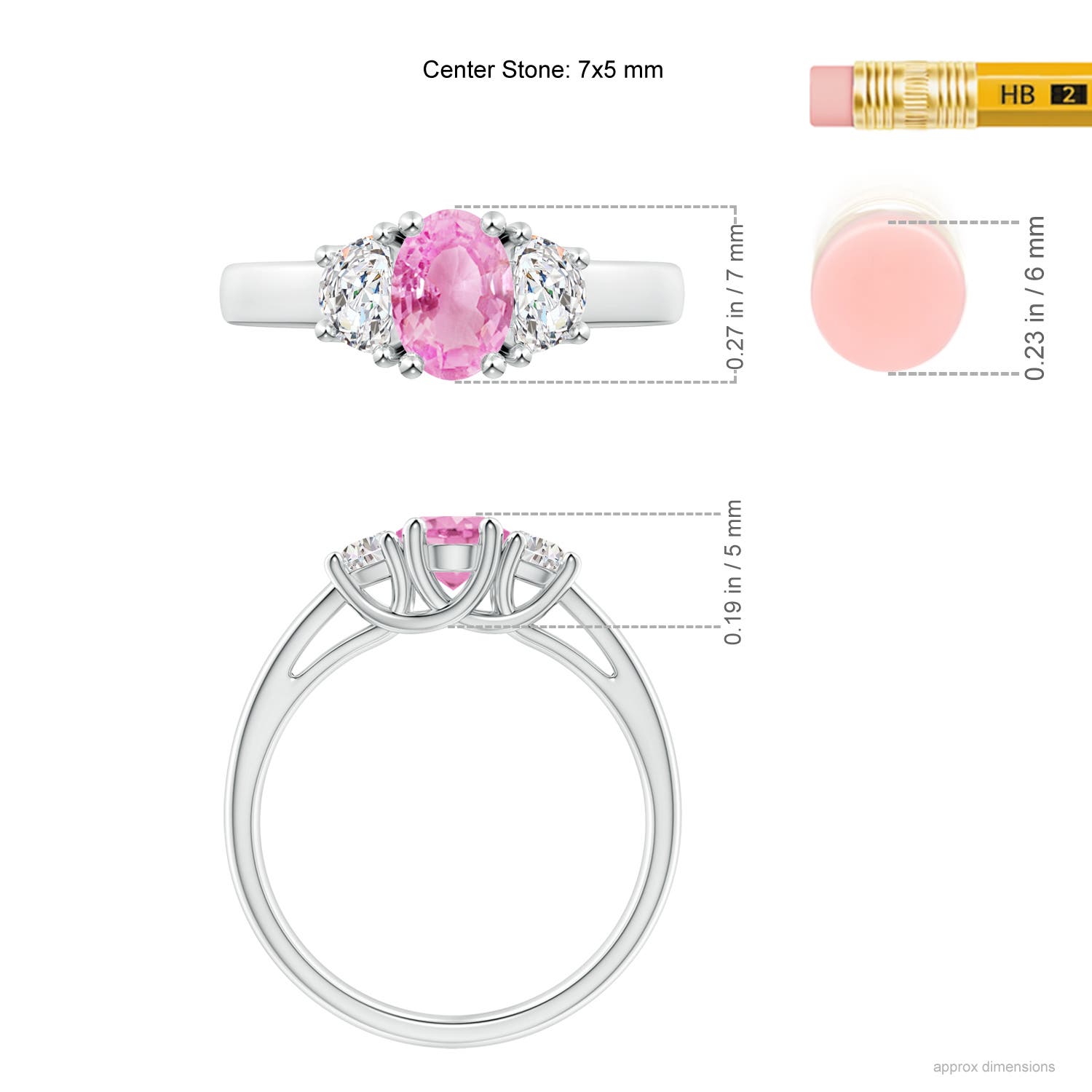 A - Pink Sapphire / 1.17 CT / 14 KT White Gold