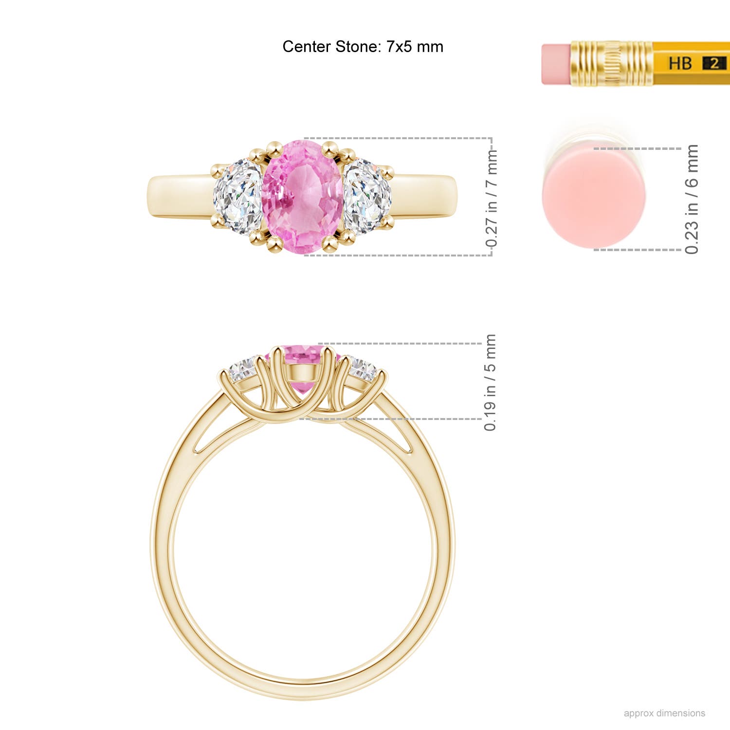 A - Pink Sapphire / 1.17 CT / 14 KT Yellow Gold