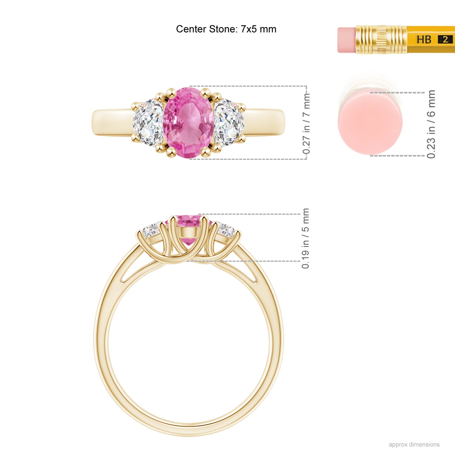 AA - Pink Sapphire / 1.17 CT / 14 KT Yellow Gold