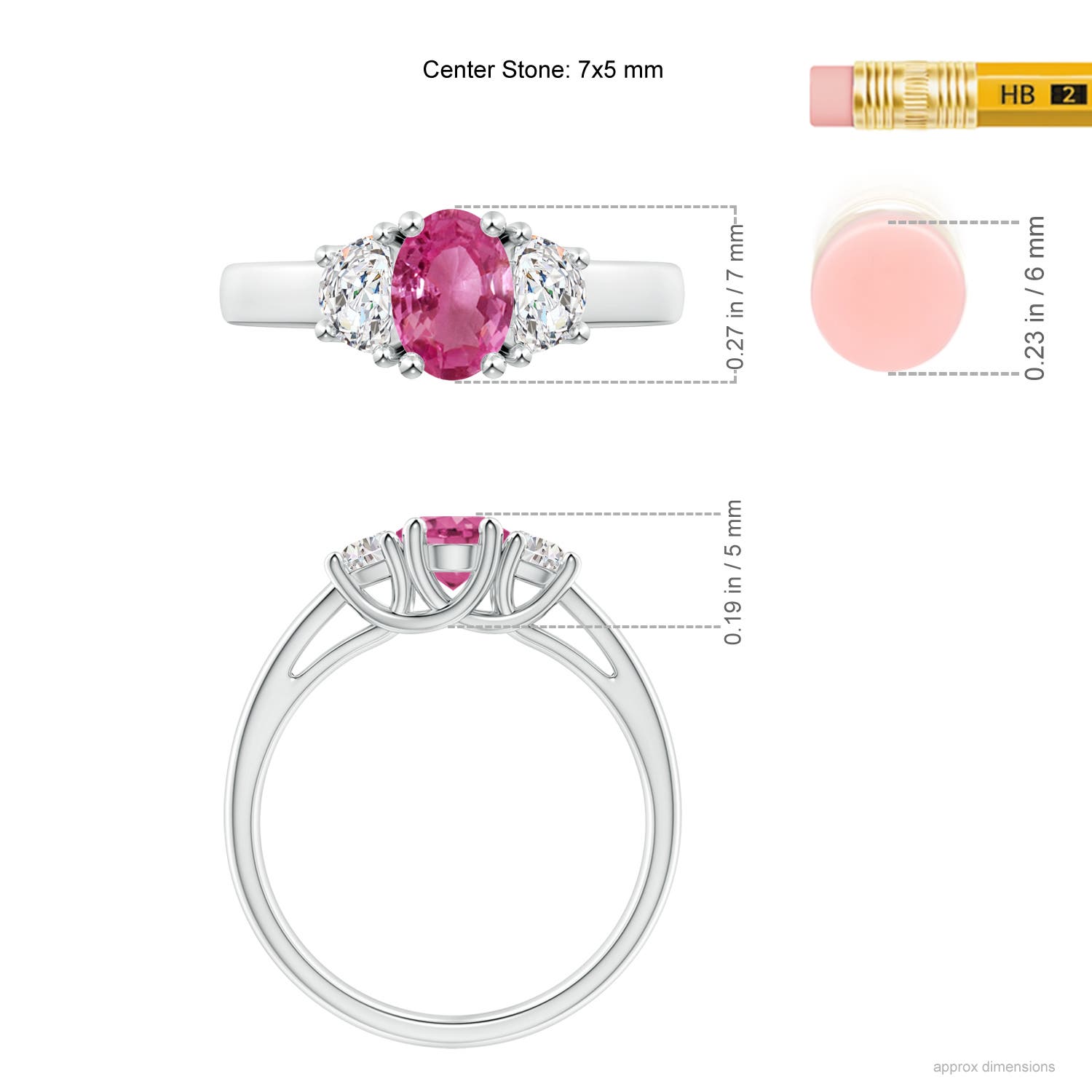 AAAA - Pink Sapphire / 1.17 CT / 14 KT White Gold