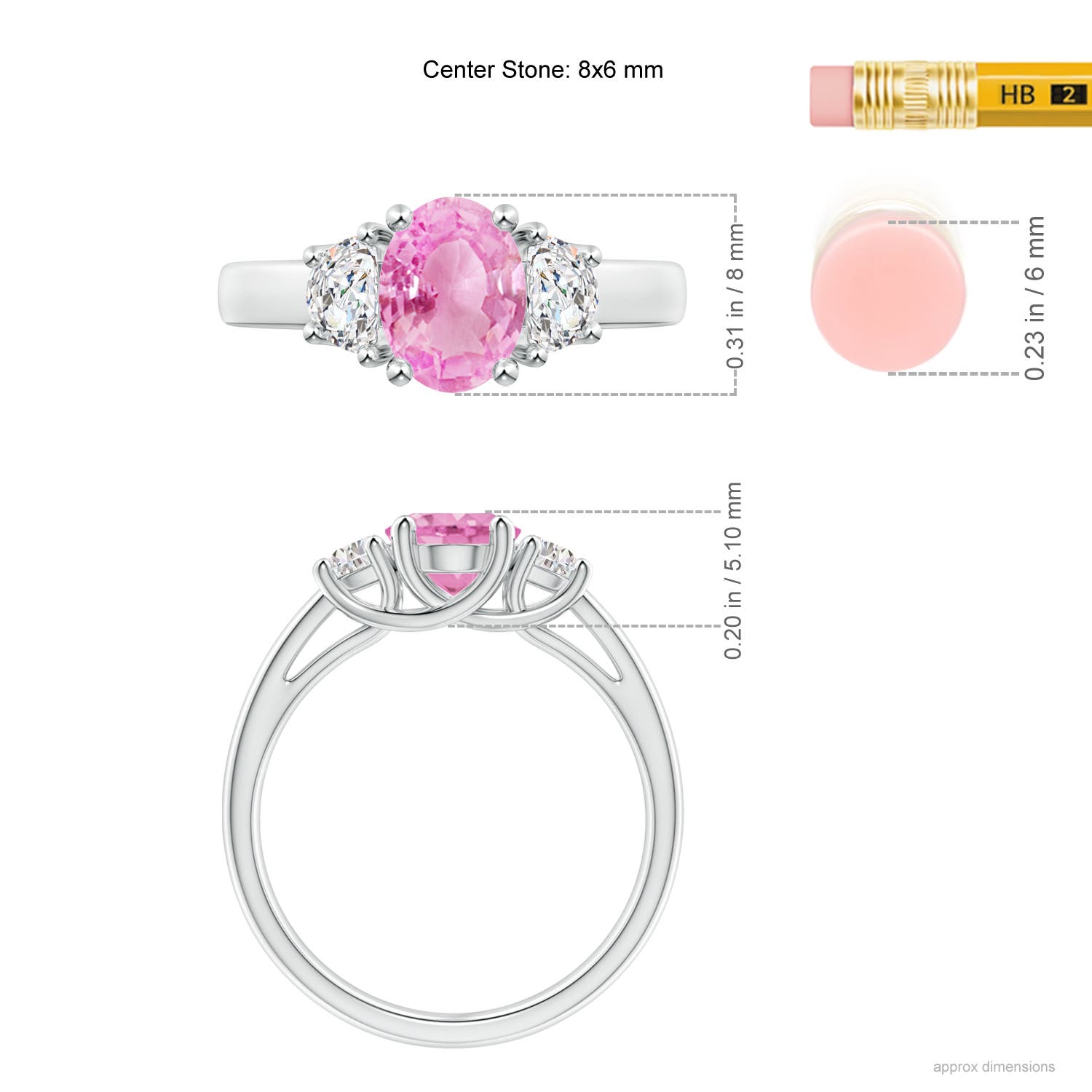 A - Pink Sapphire / 1.77 CT / 14 KT White Gold