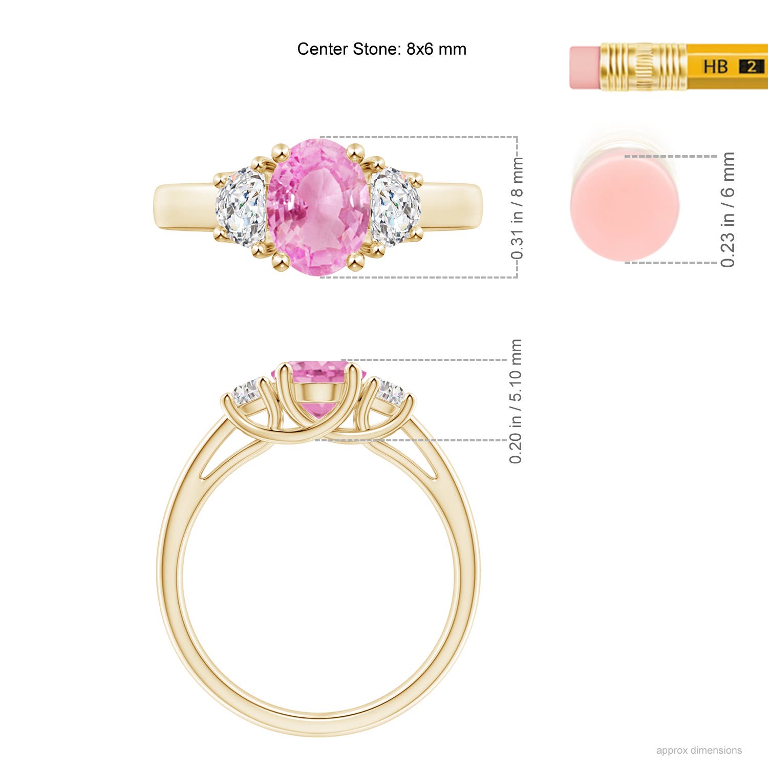 A - Pink Sapphire / 1.77 CT / 14 KT Yellow Gold