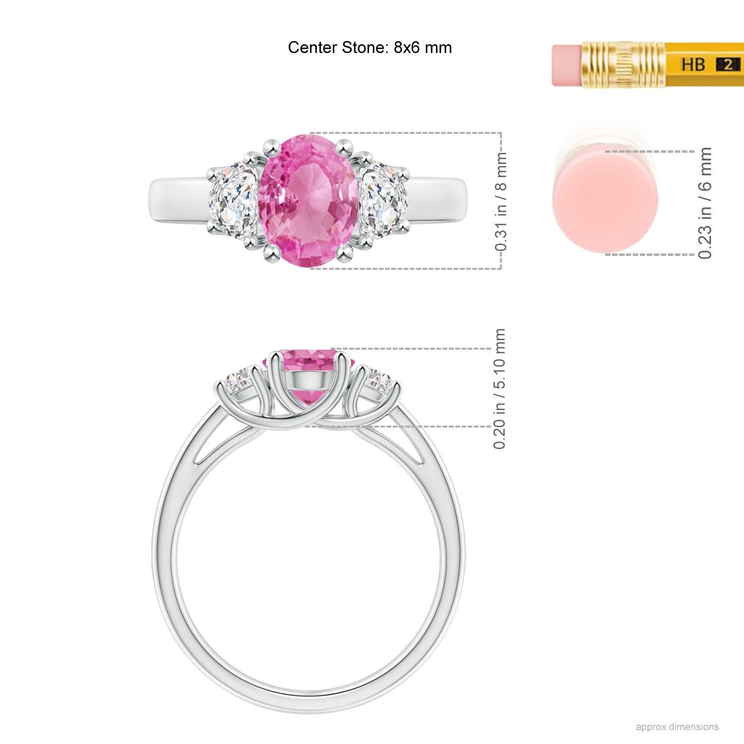 AA - Pink Sapphire / 1.77 CT / 14 KT White Gold