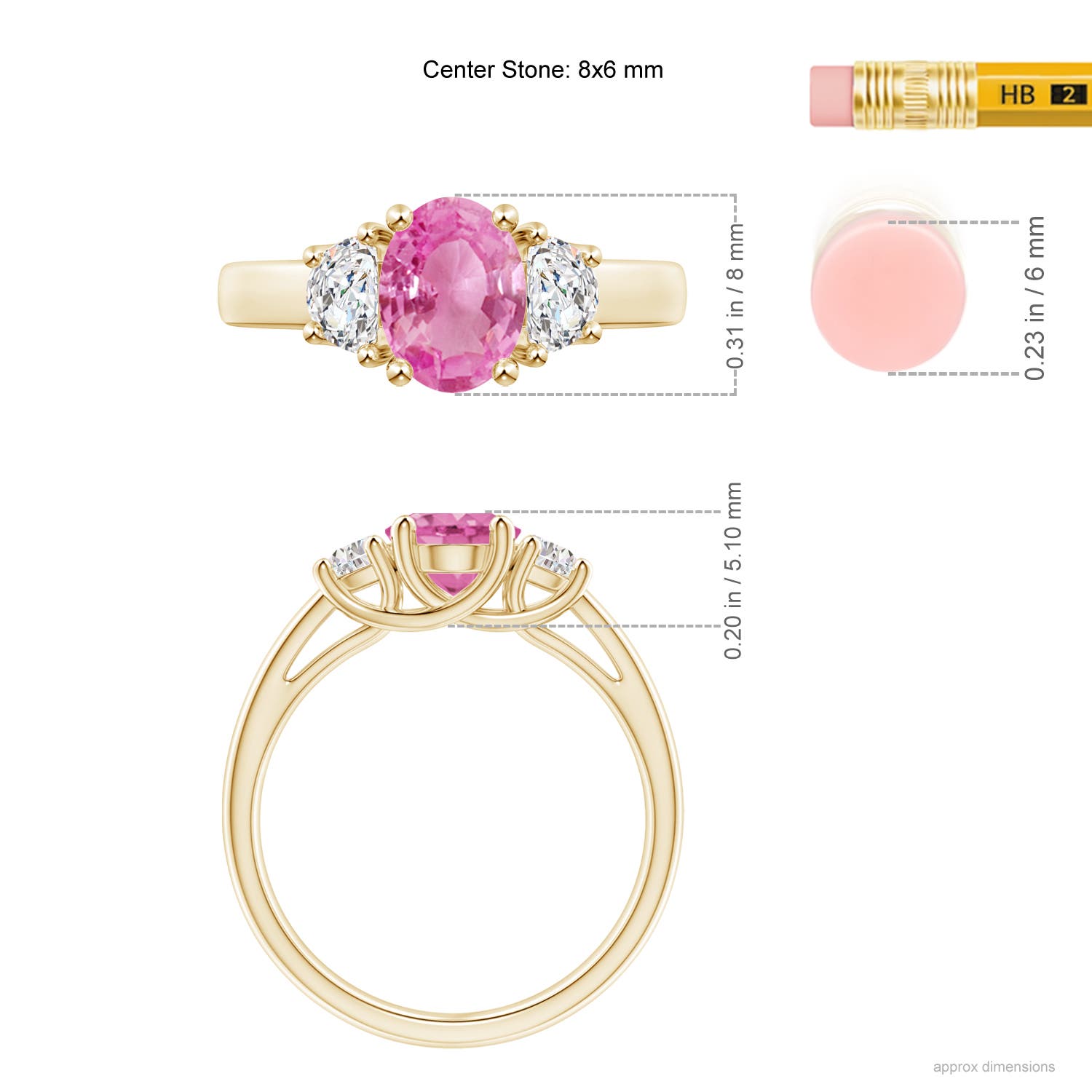 AA - Pink Sapphire / 1.77 CT / 14 KT Yellow Gold