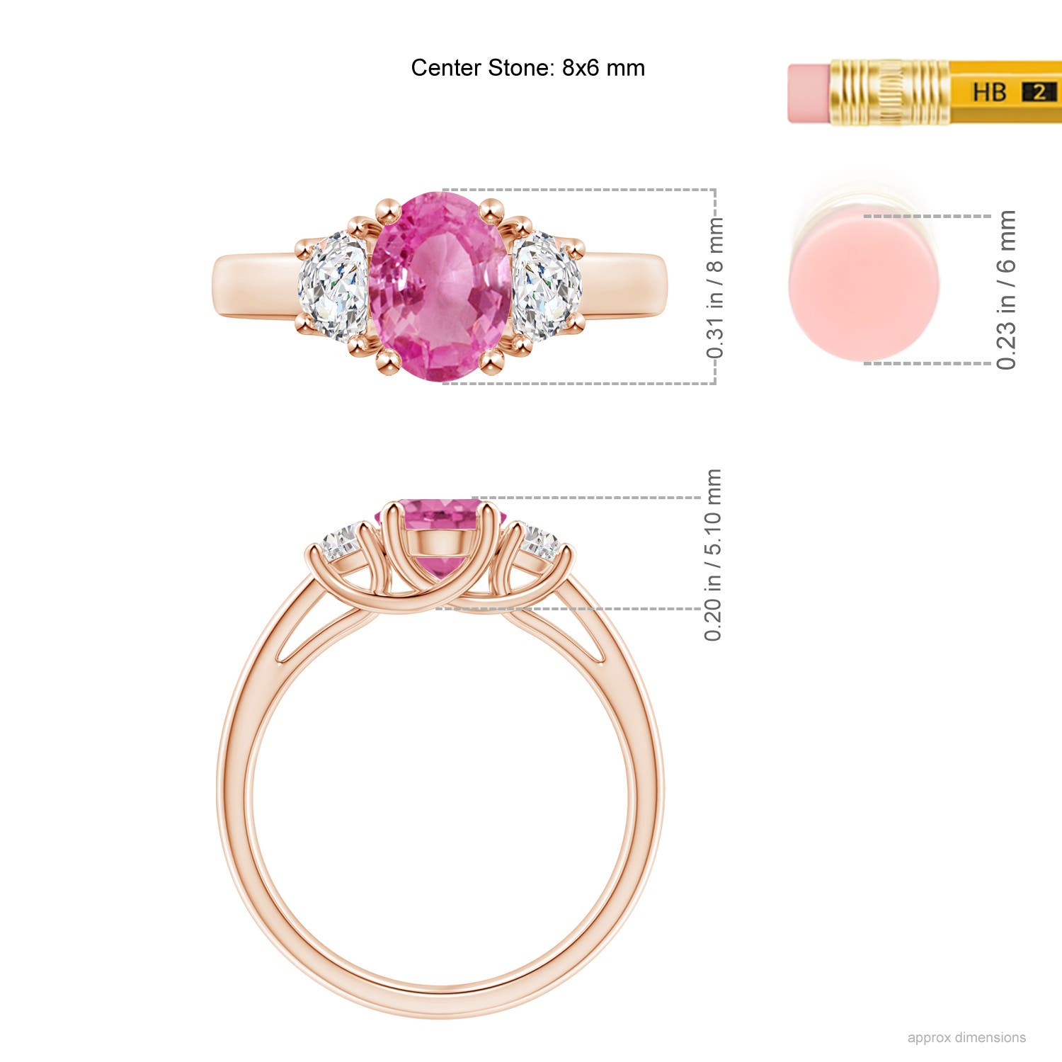 AAA - Pink Sapphire / 1.77 CT / 14 KT Rose Gold