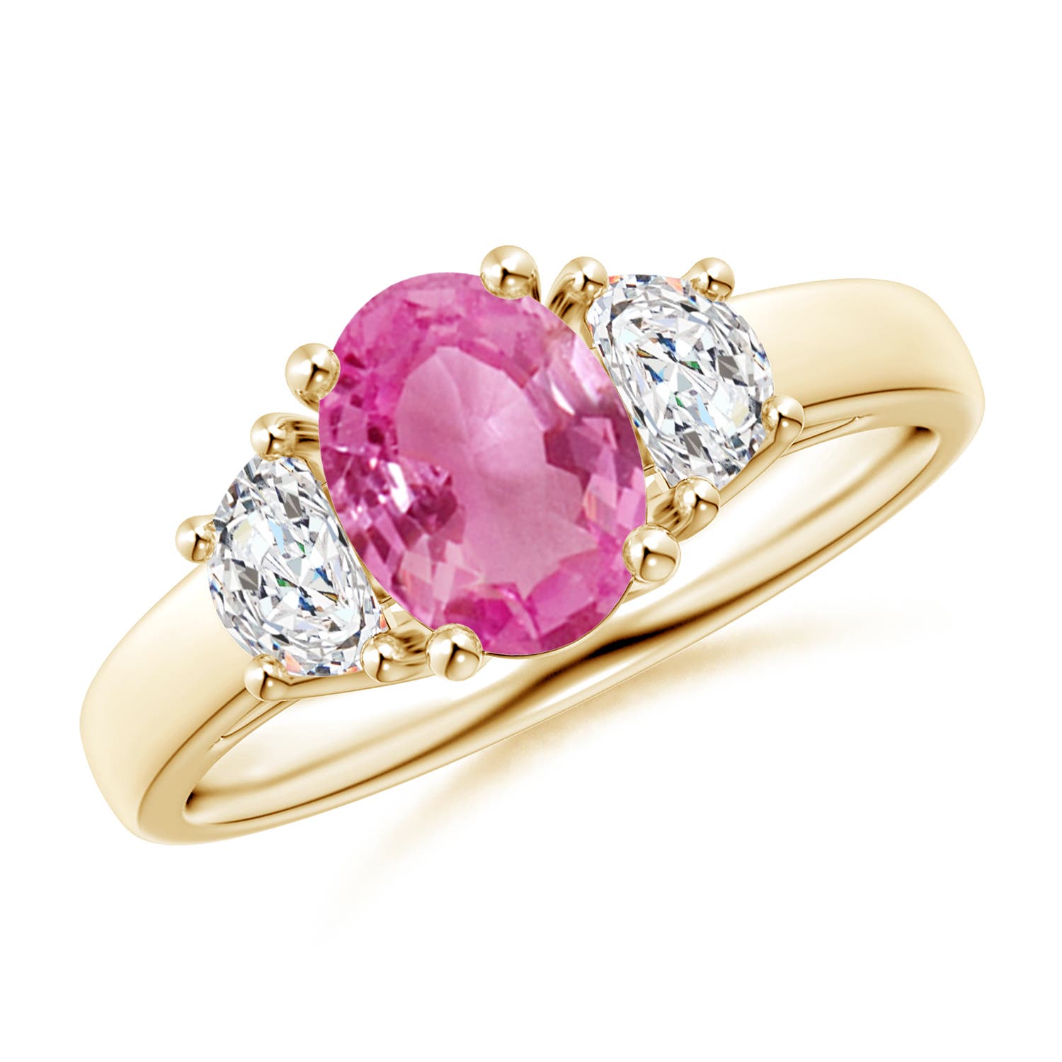 AAA - Pink Sapphire / 1.77 CT / 14 KT Yellow Gold