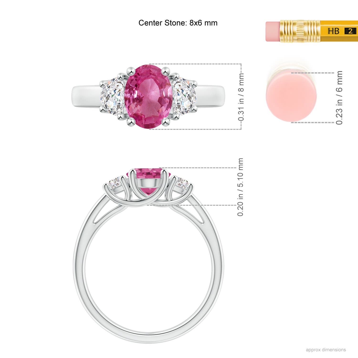 AAAA - Pink Sapphire / 1.77 CT / 14 KT White Gold