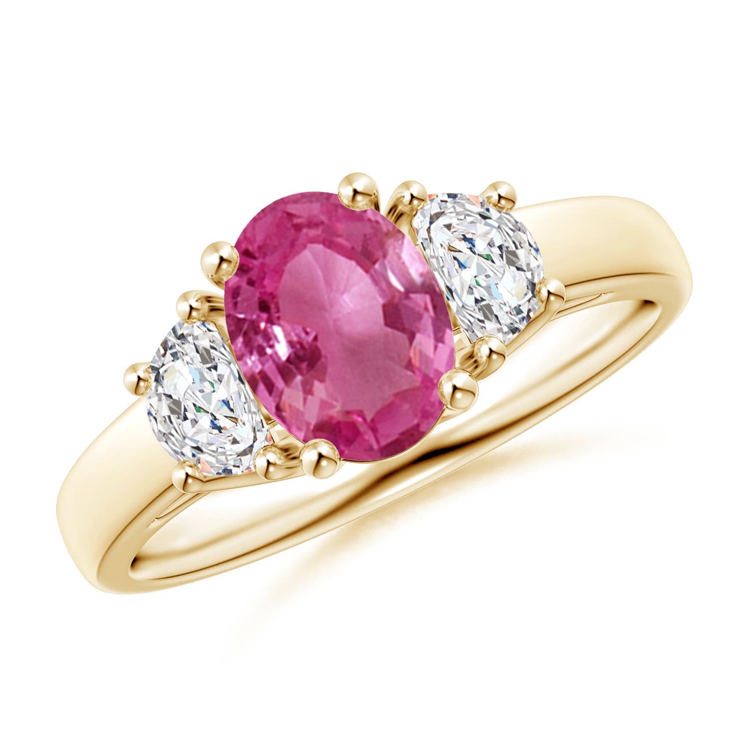 AAAA - Pink Sapphire / 1.77 CT / 14 KT Yellow Gold