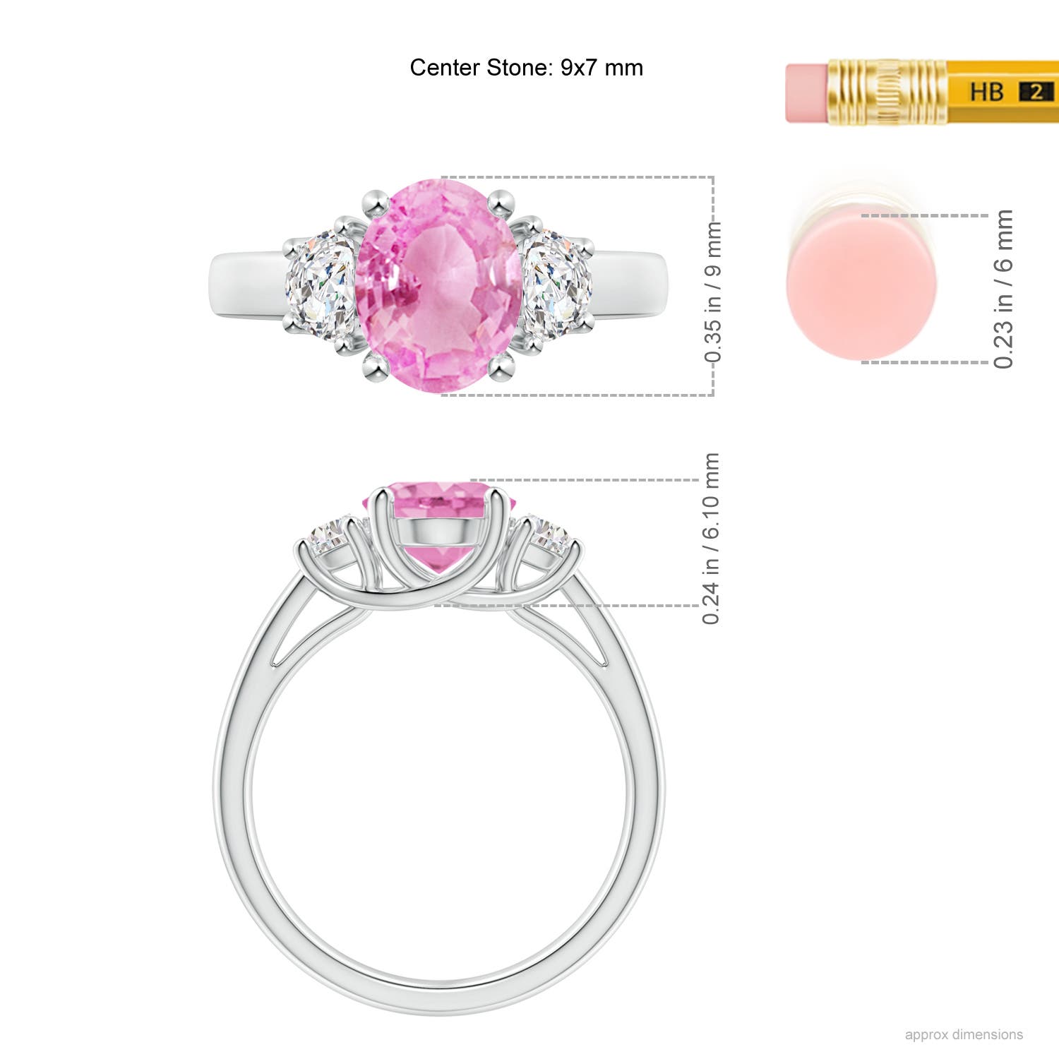 A - Pink Sapphire / 2.22 CT / 14 KT White Gold