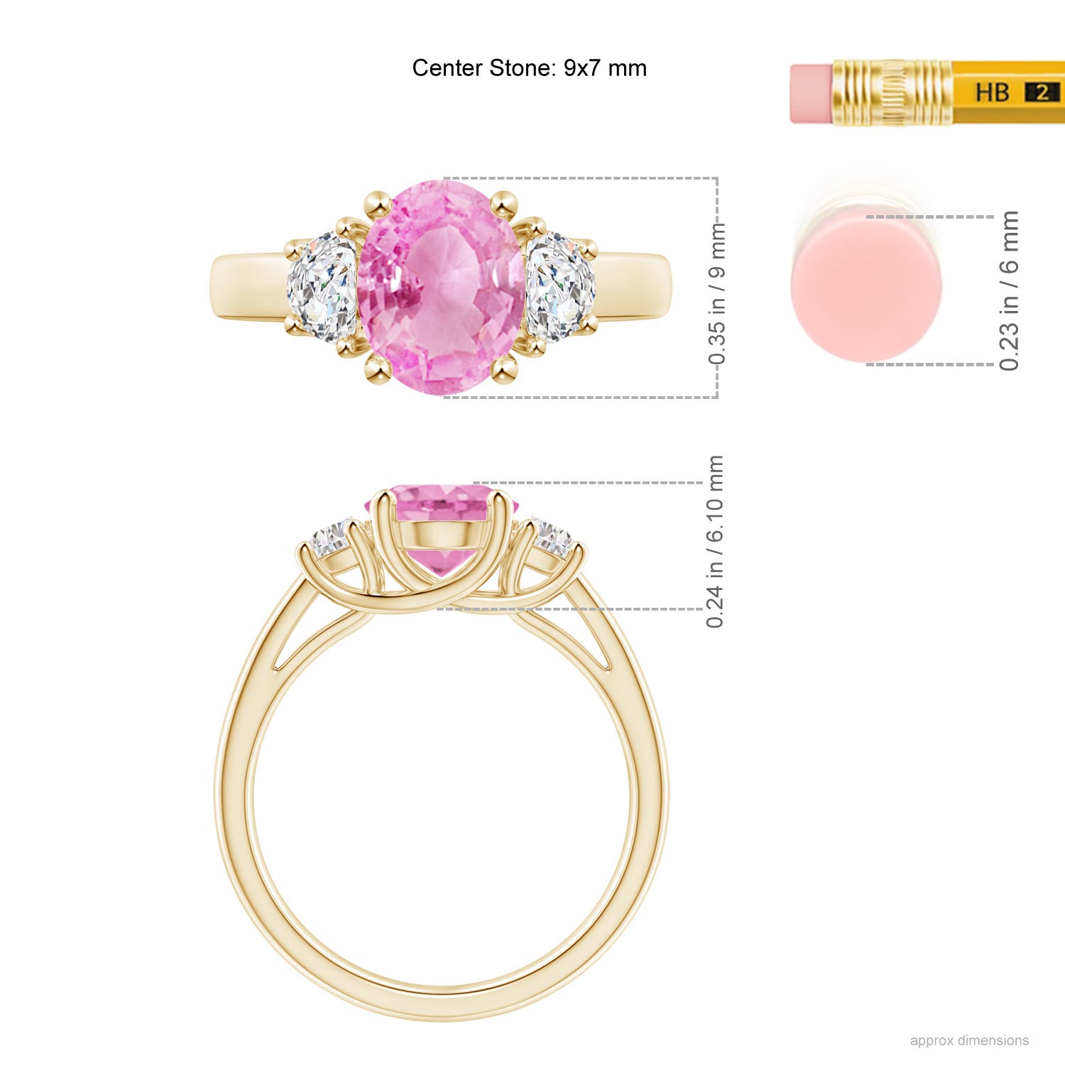 A - Pink Sapphire / 2.22 CT / 14 KT Yellow Gold