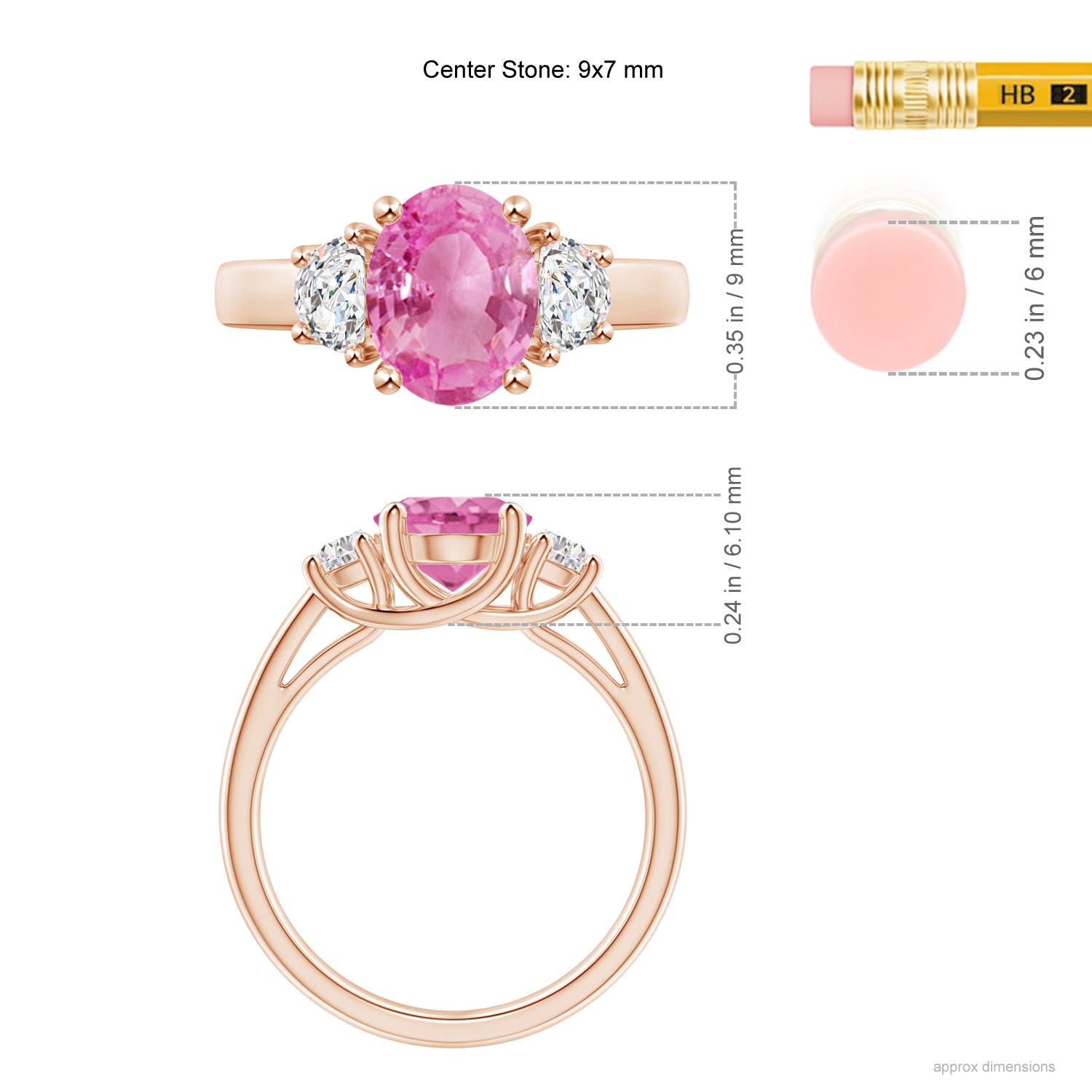 AA - Pink Sapphire / 2.22 CT / 14 KT Rose Gold