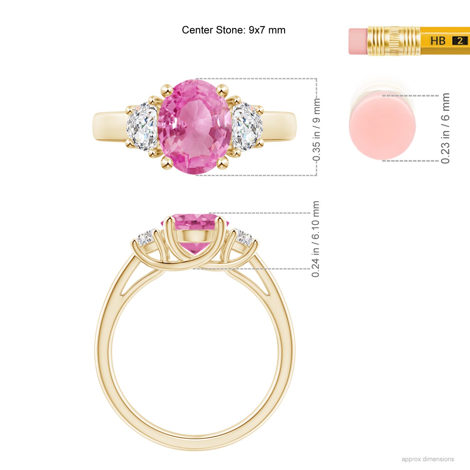 AA - Pink Sapphire / 2.22 CT / 14 KT Yellow Gold