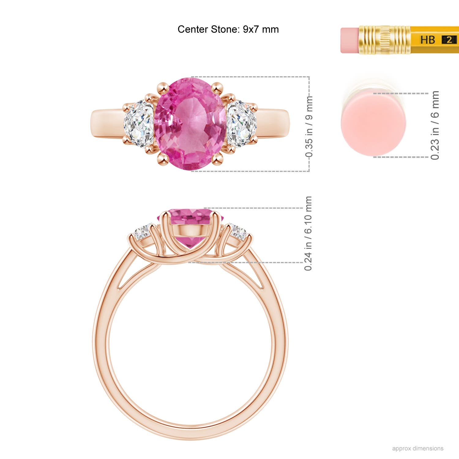 AAA - Pink Sapphire / 2.22 CT / 14 KT Rose Gold