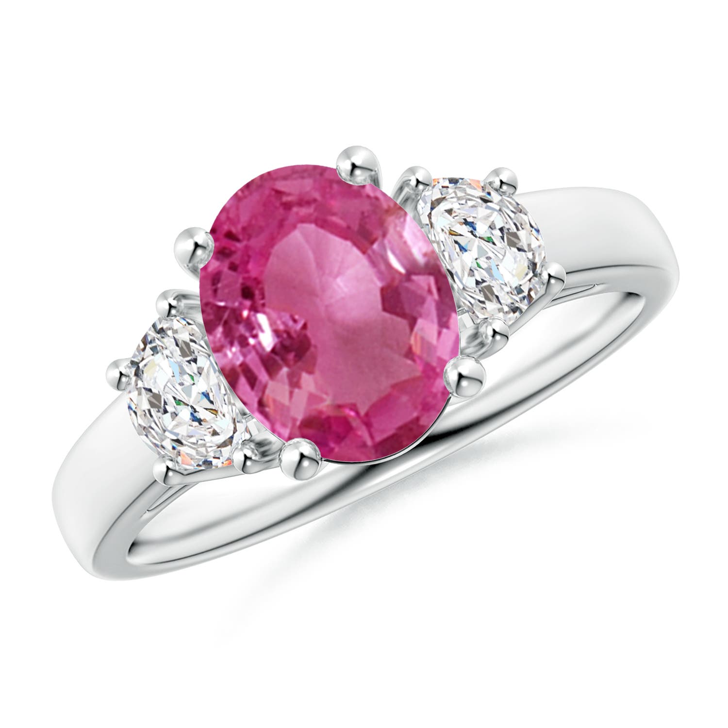 AAAA - Pink Sapphire / 2.22 CT / 14 KT White Gold