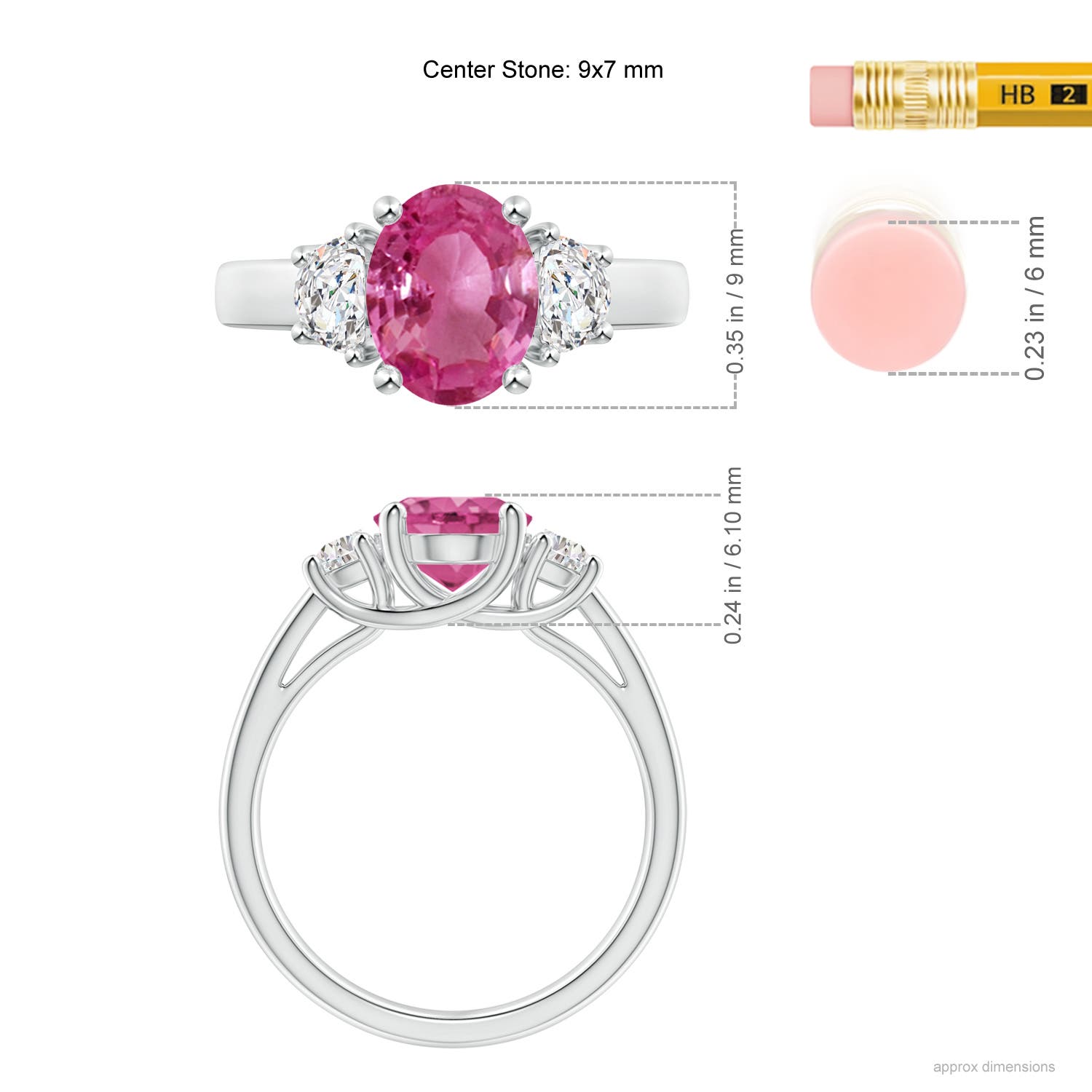 AAAA - Pink Sapphire / 2.22 CT / 14 KT White Gold